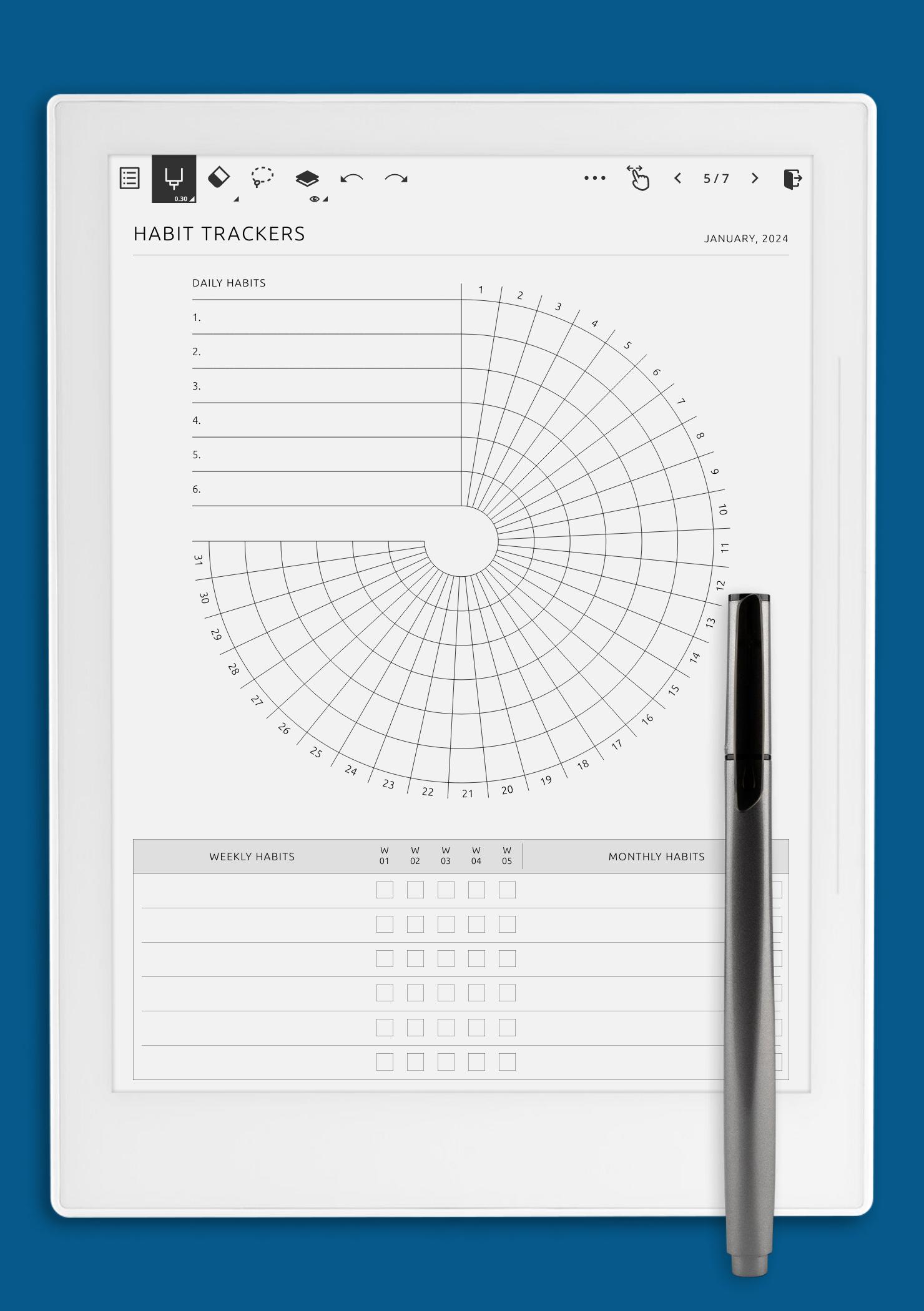 Download Printable Habit Trackers PDF