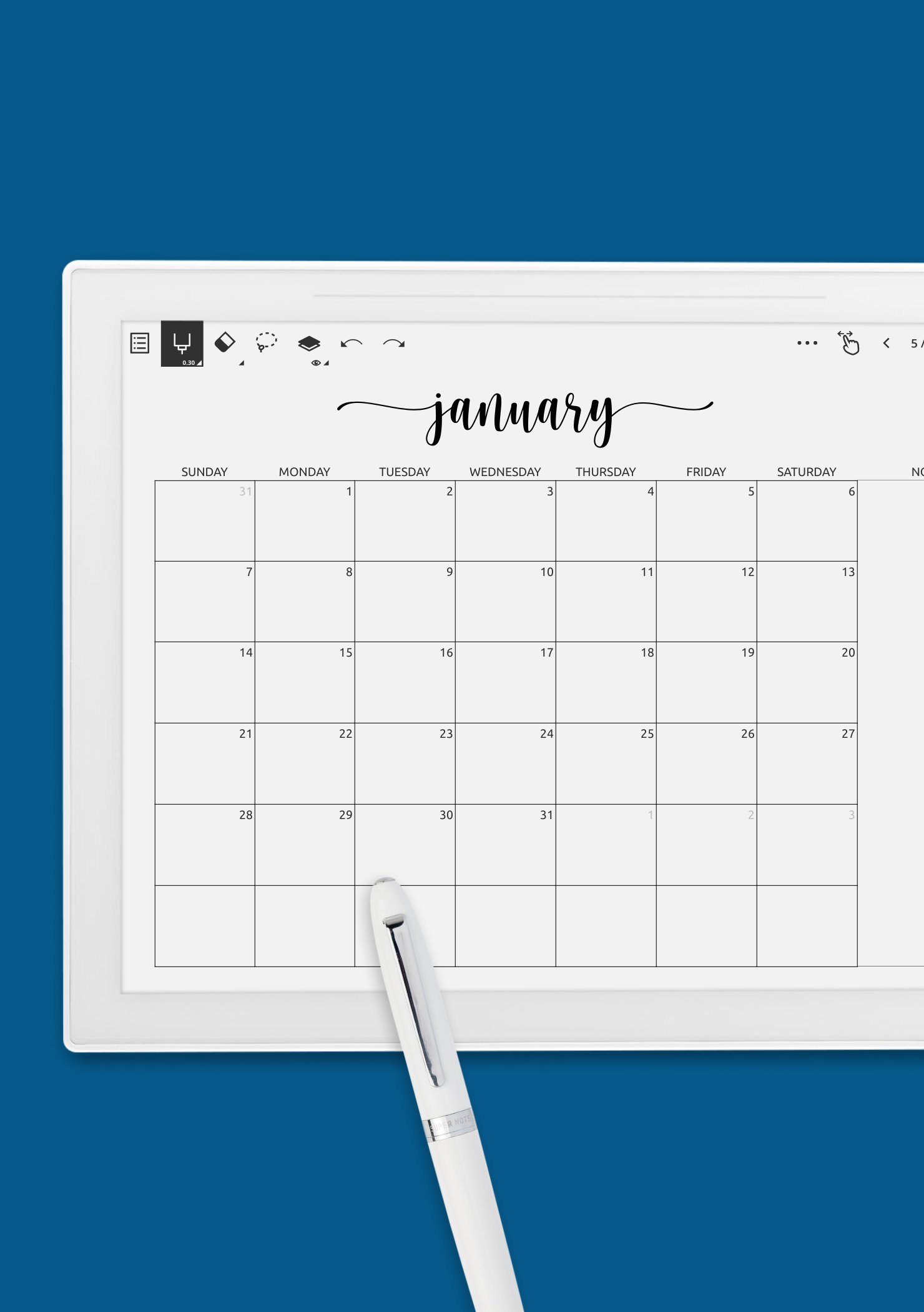 Download Printable Monthly Calendar with Notes PDF