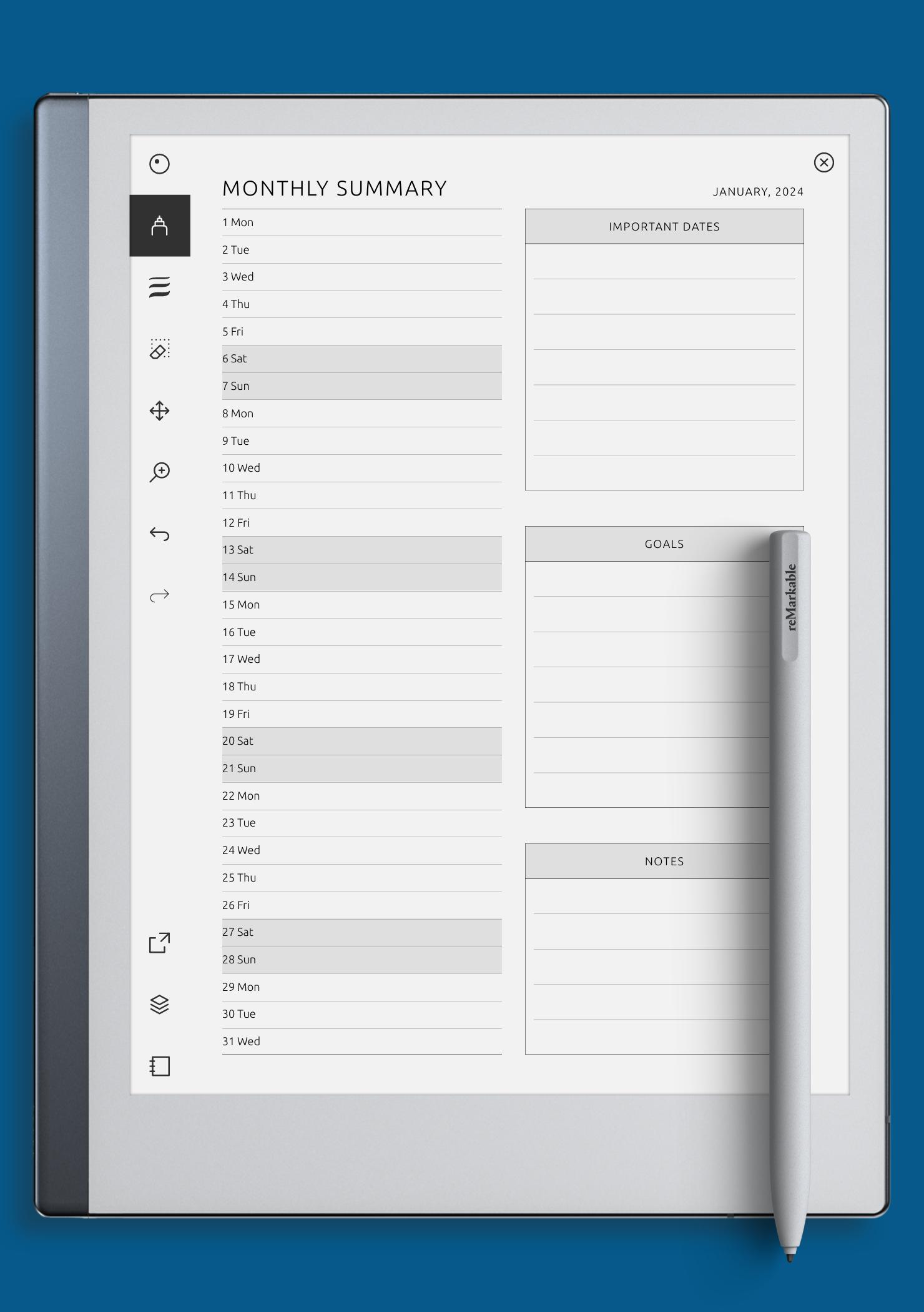 Download Printable Monthly Summary PDF