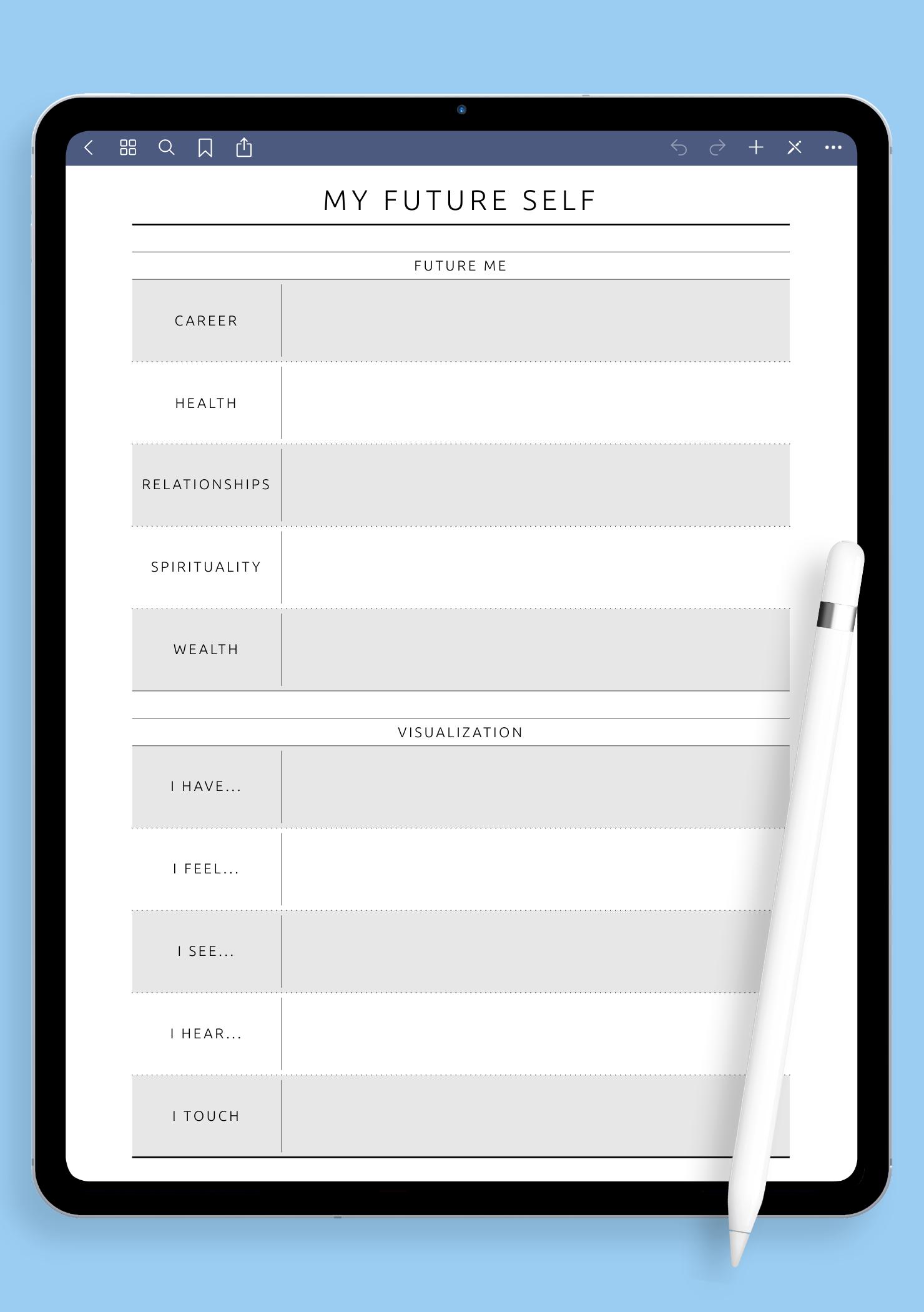 Download Printable My Future Self Template PDF