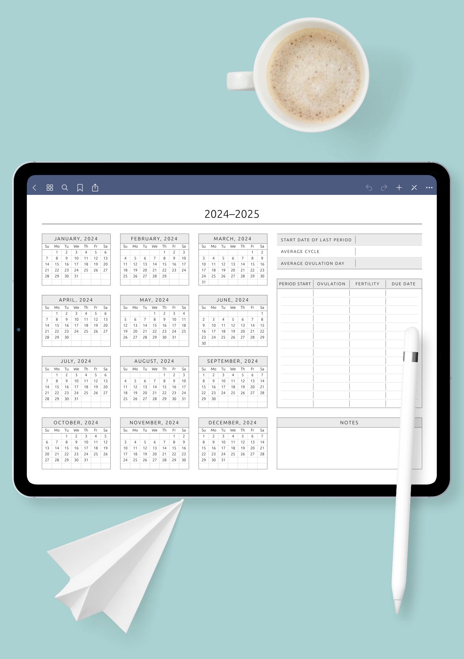 Ovulation Calendar Template PDF for Fertility Tracking