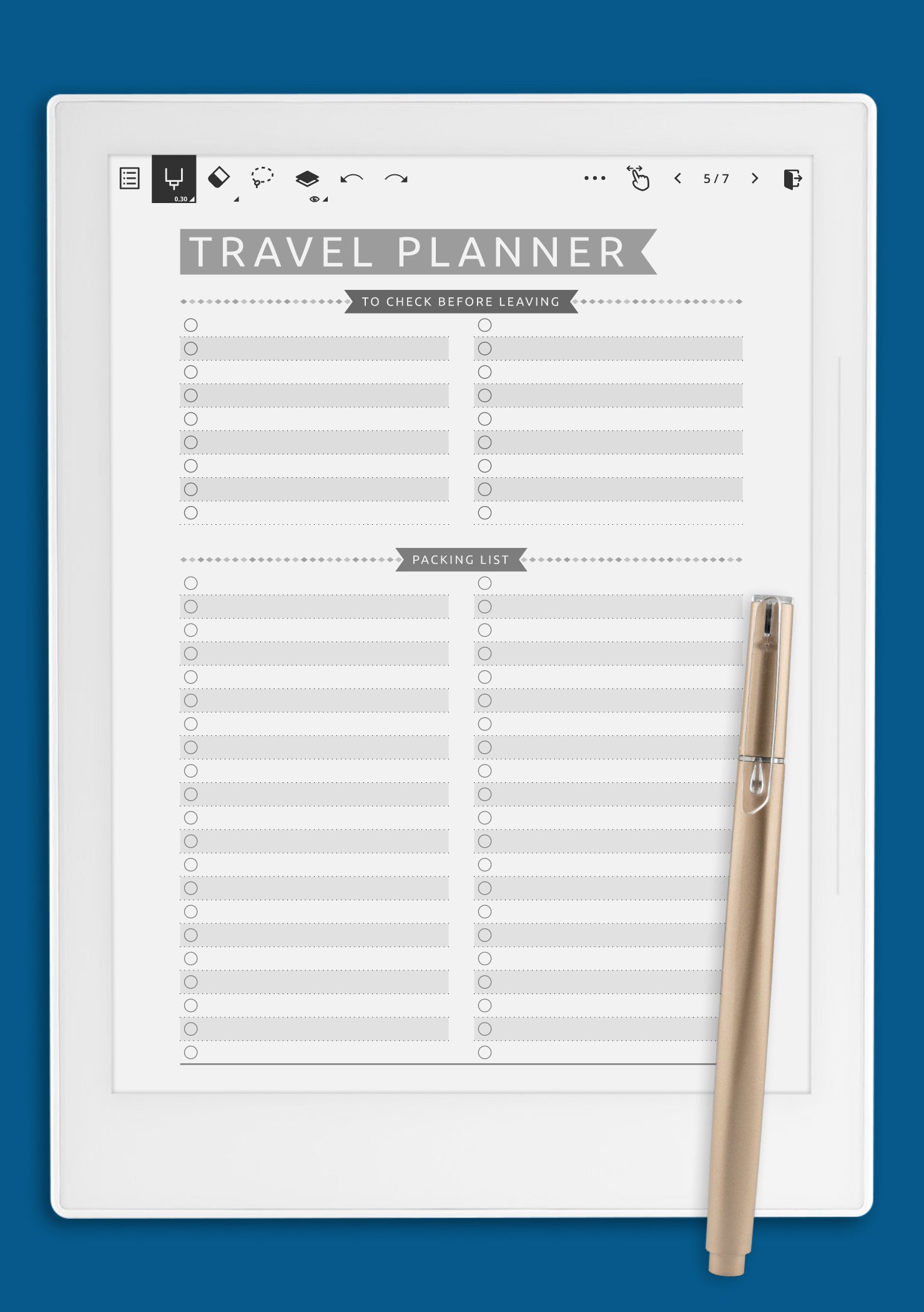 Download Printable Packing List - Casual Style PDF