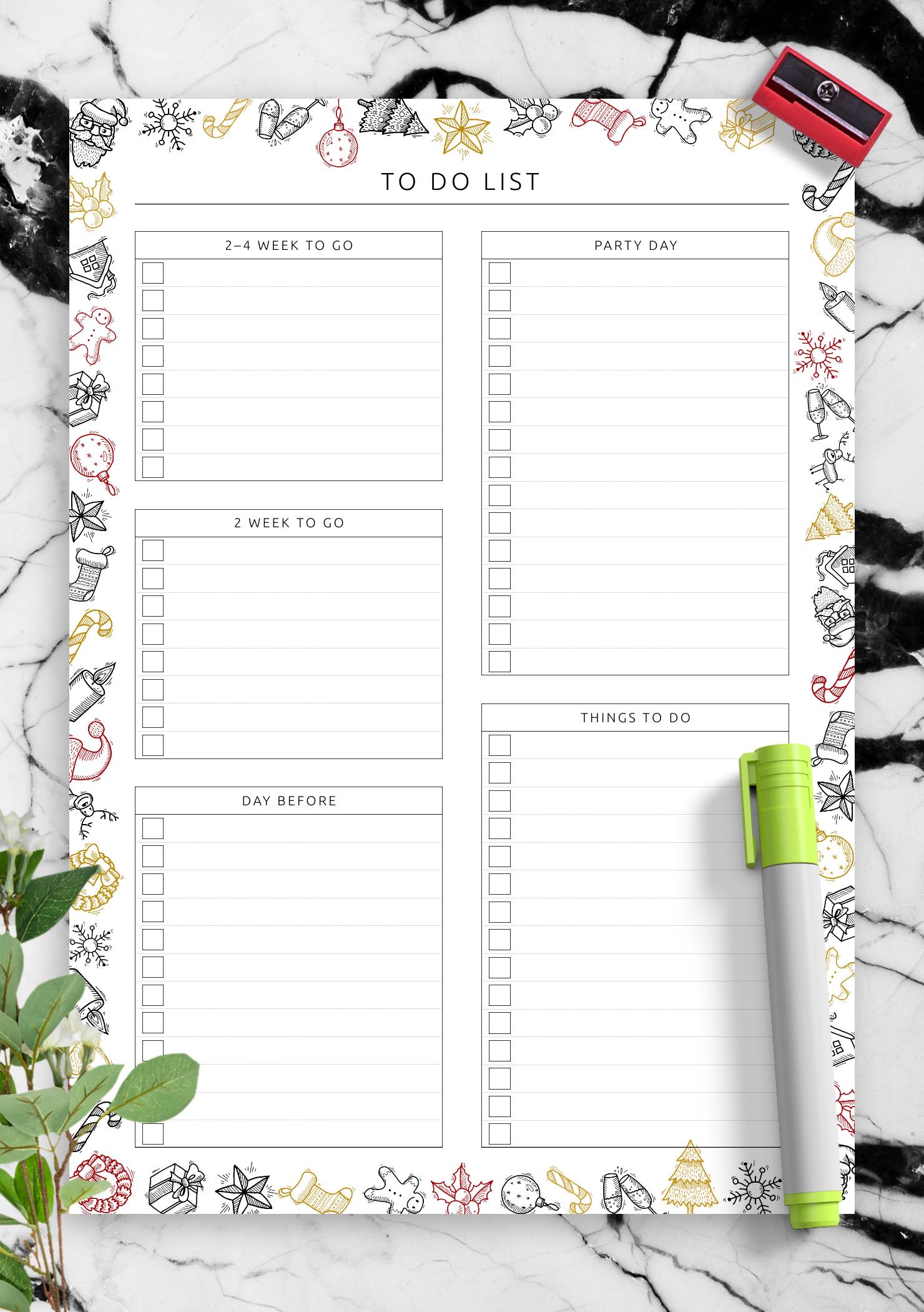 Download Printable Party To Do List - Original Style PDF