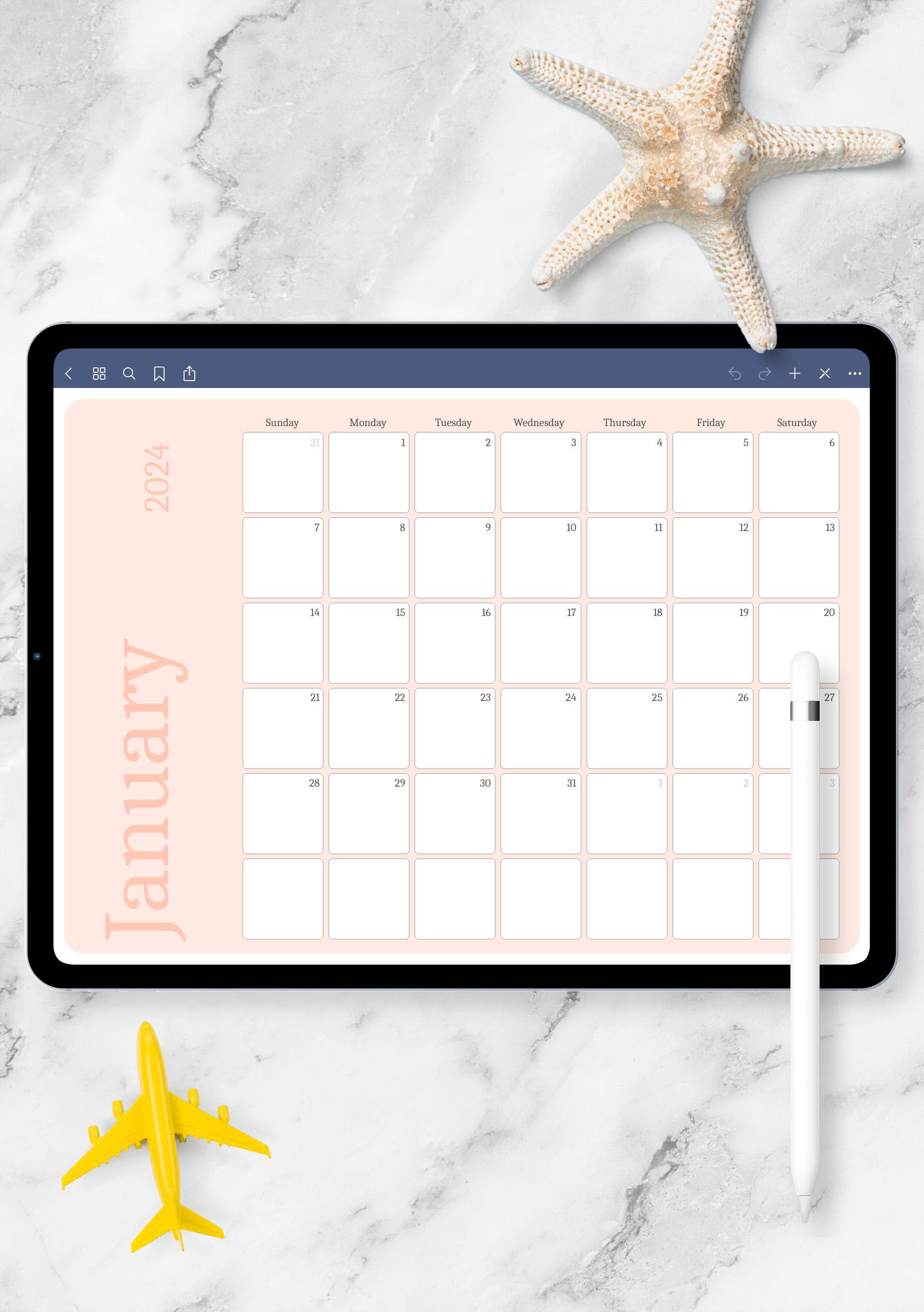 Download Printable Pink Monthly Calendar PDF