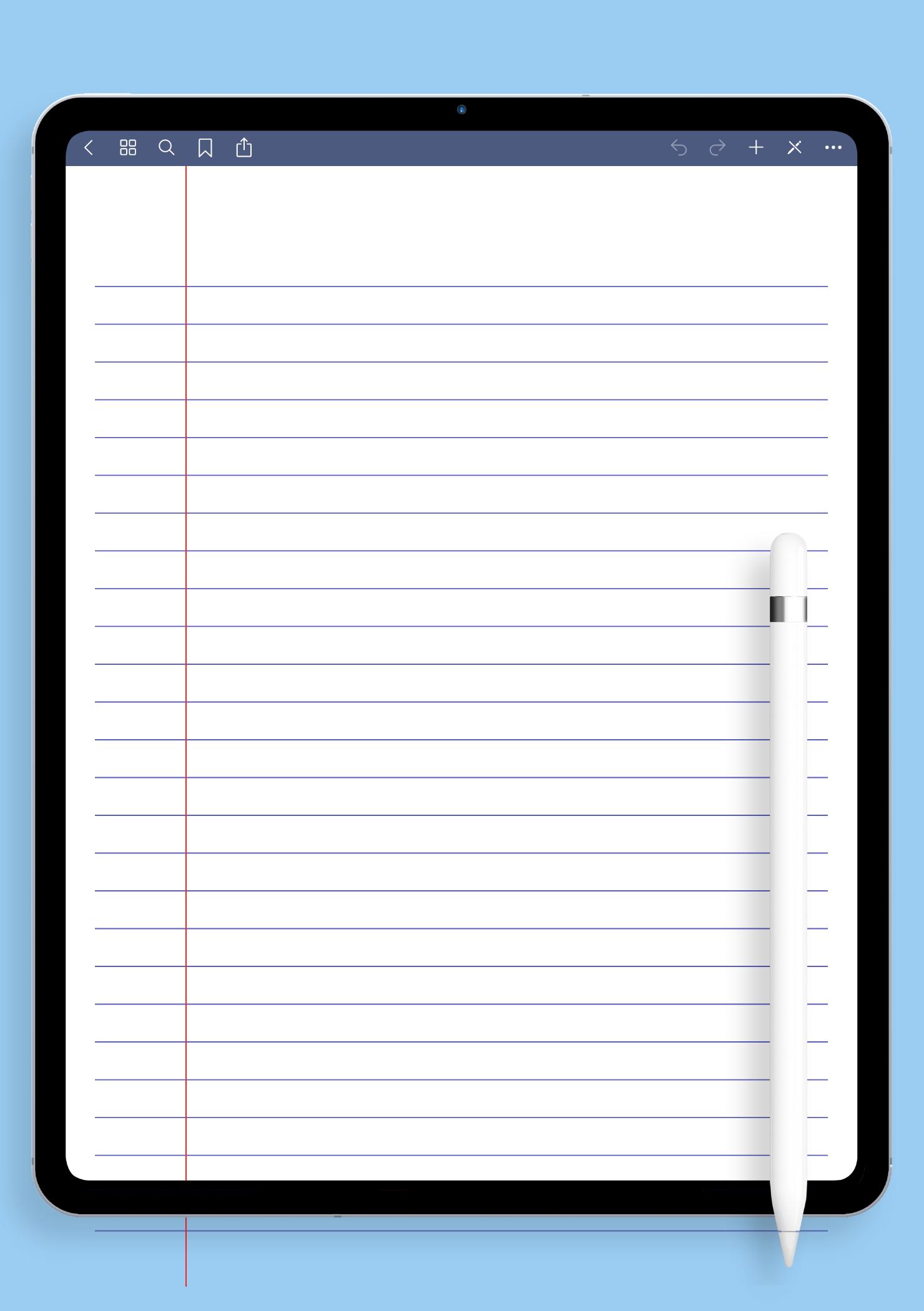Download Printable Printable Lined Paper - College Ruled 7.1mm blue PDF