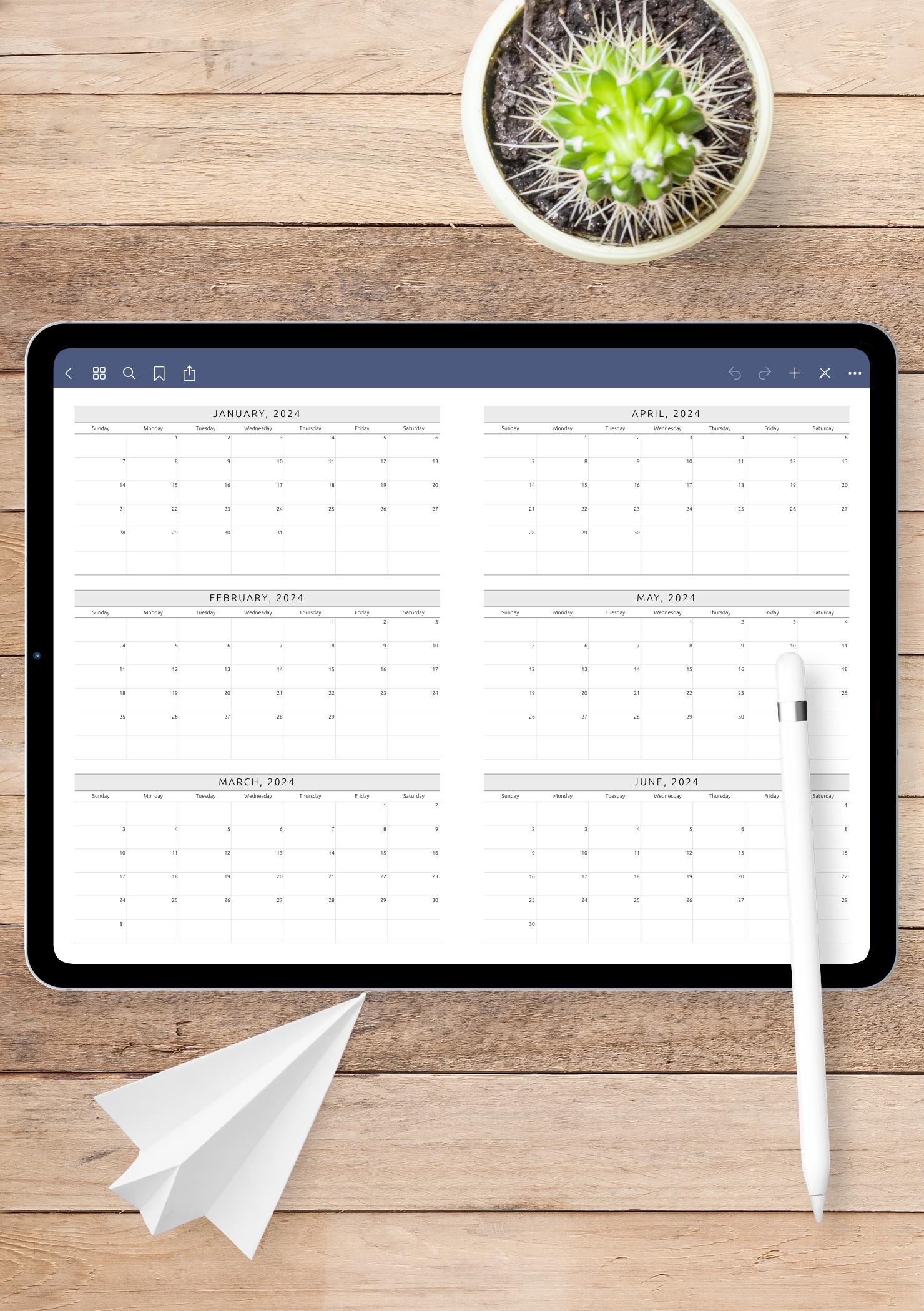 Quarterly Calendar Template – Plan 3 Months in One PDF View