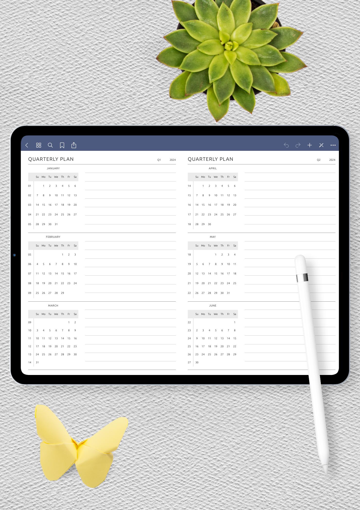 Download Printable Quarterly Horizontal PDF