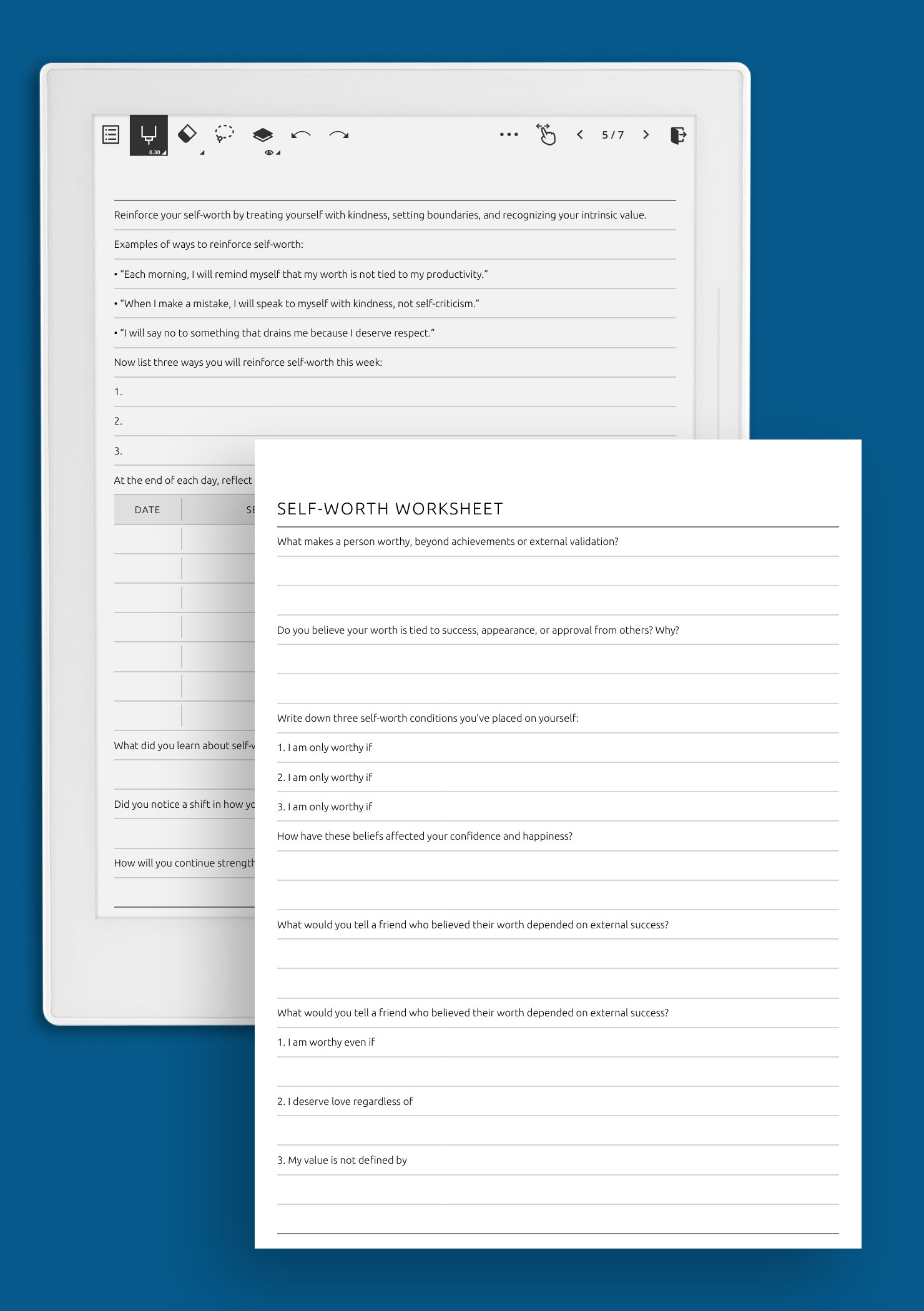 SelfWorth Worksheet Boost Confidence & SelfEsteem Daily
