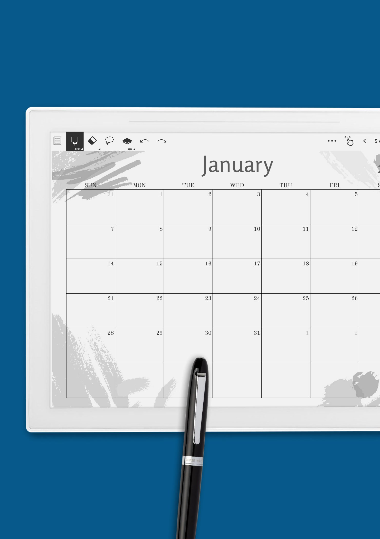 Download Printable Simple Colored Monthly Calendar PDF