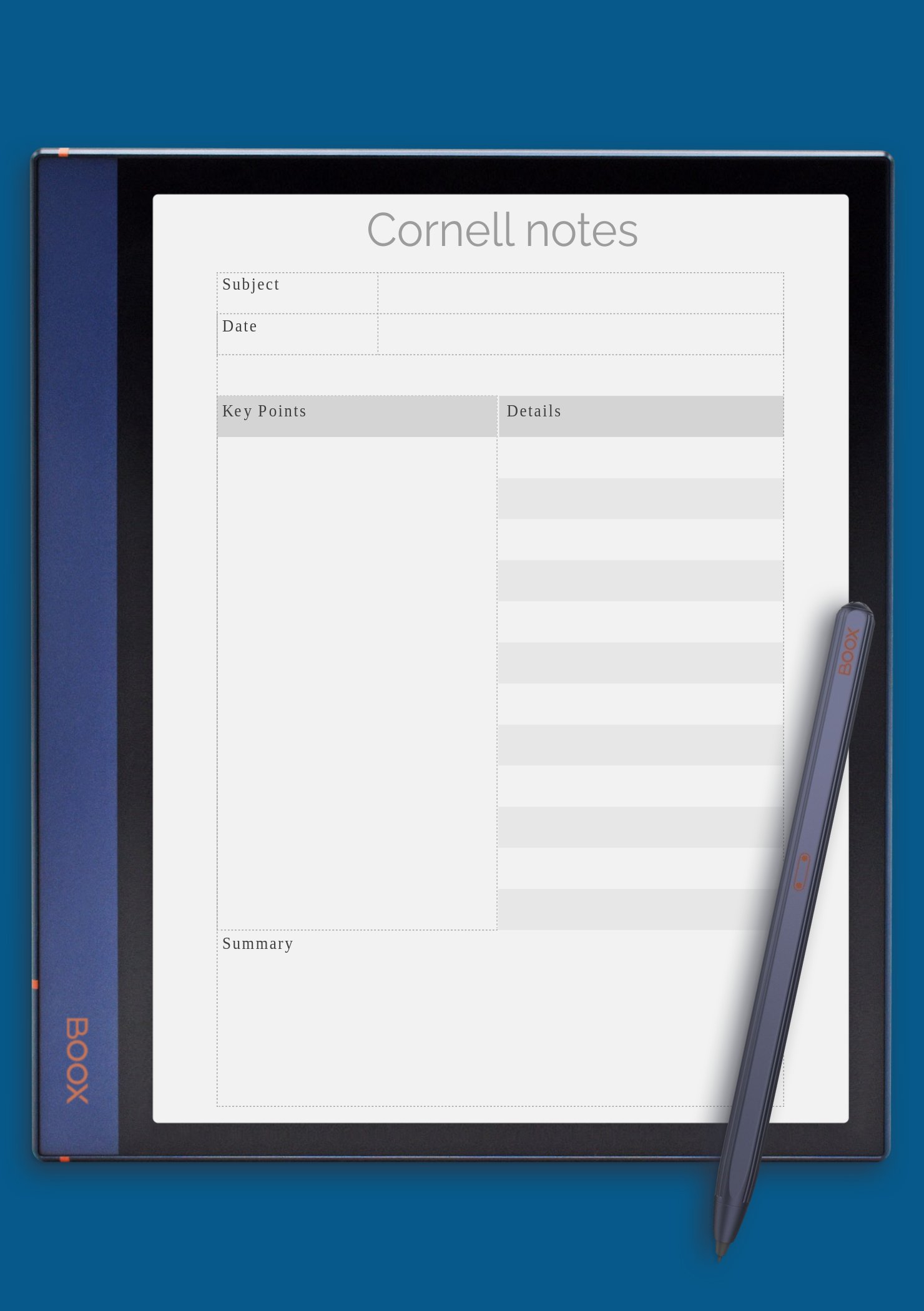 Download Printable Simple Cornell Note-Taking Worksheet PDF
