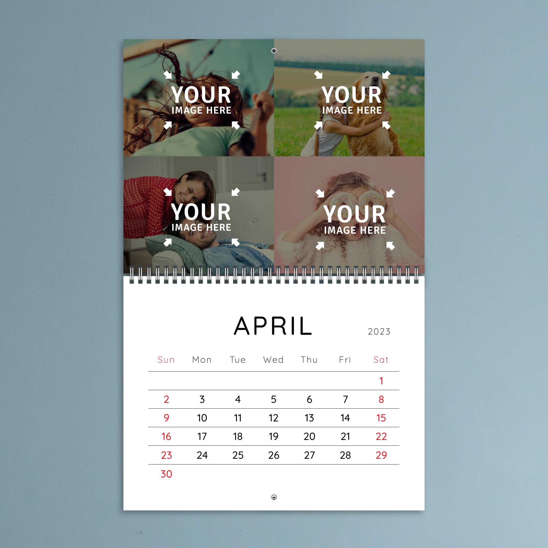 Custom Minimalist Photo Calendar - Add photos and customize online