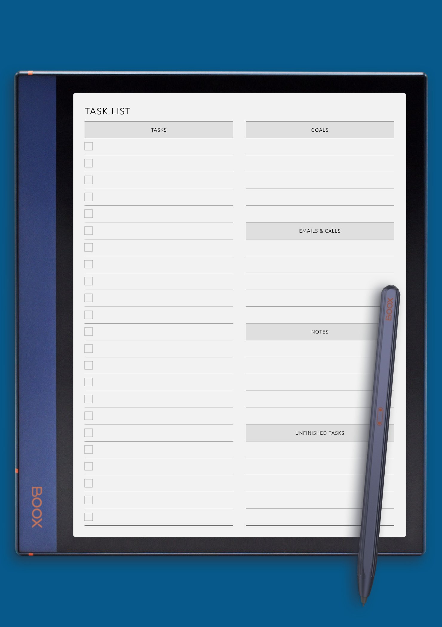 Download Printable Task List PDF