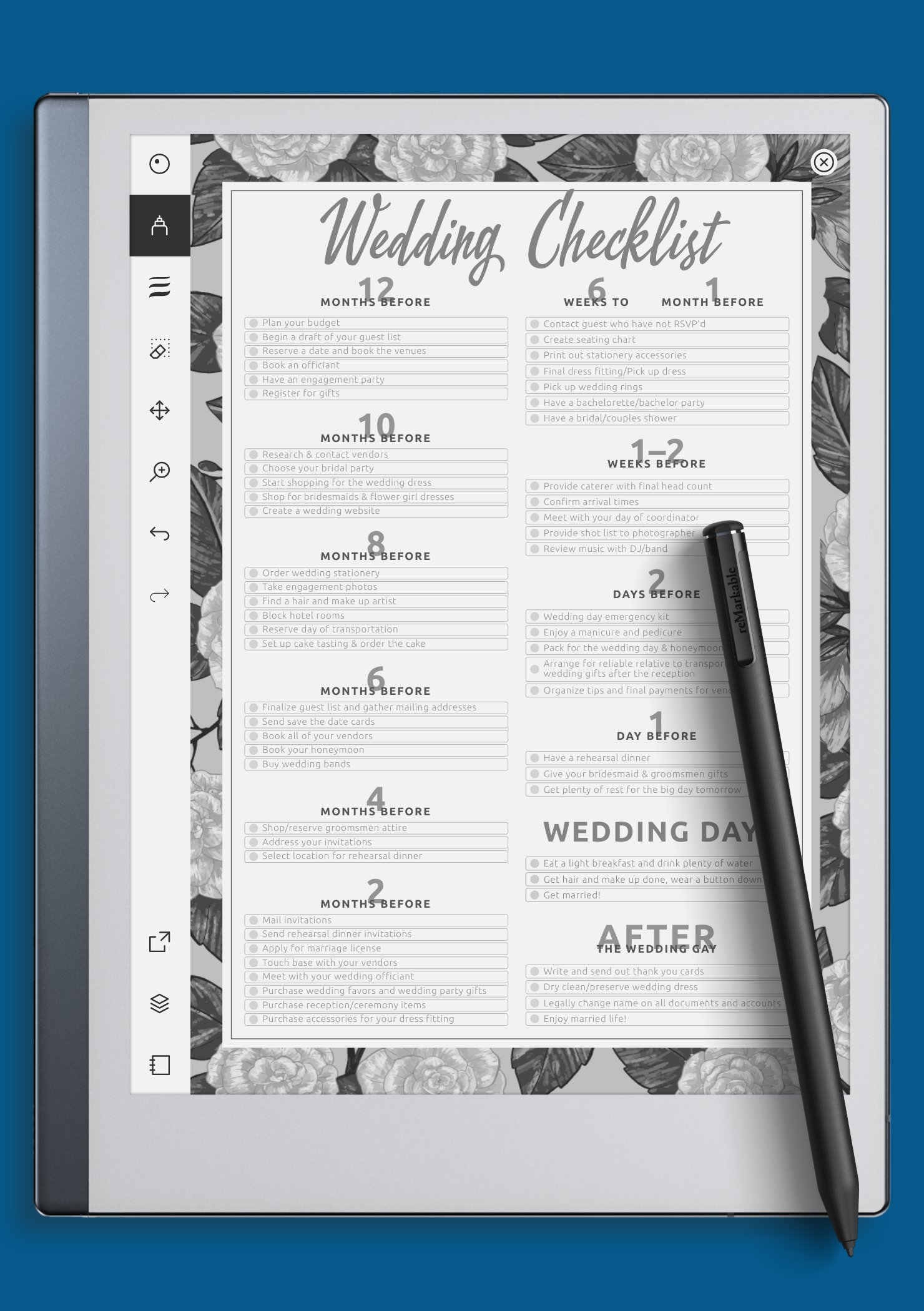 Download Printable Wedding Checklist PDF