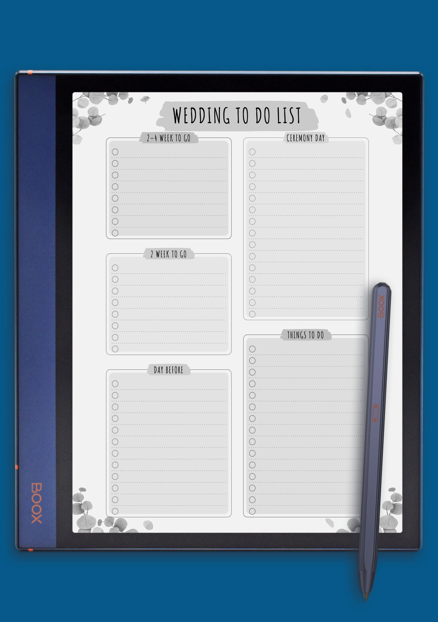 Download Printable Wedding To Do List Template Floral PDF
