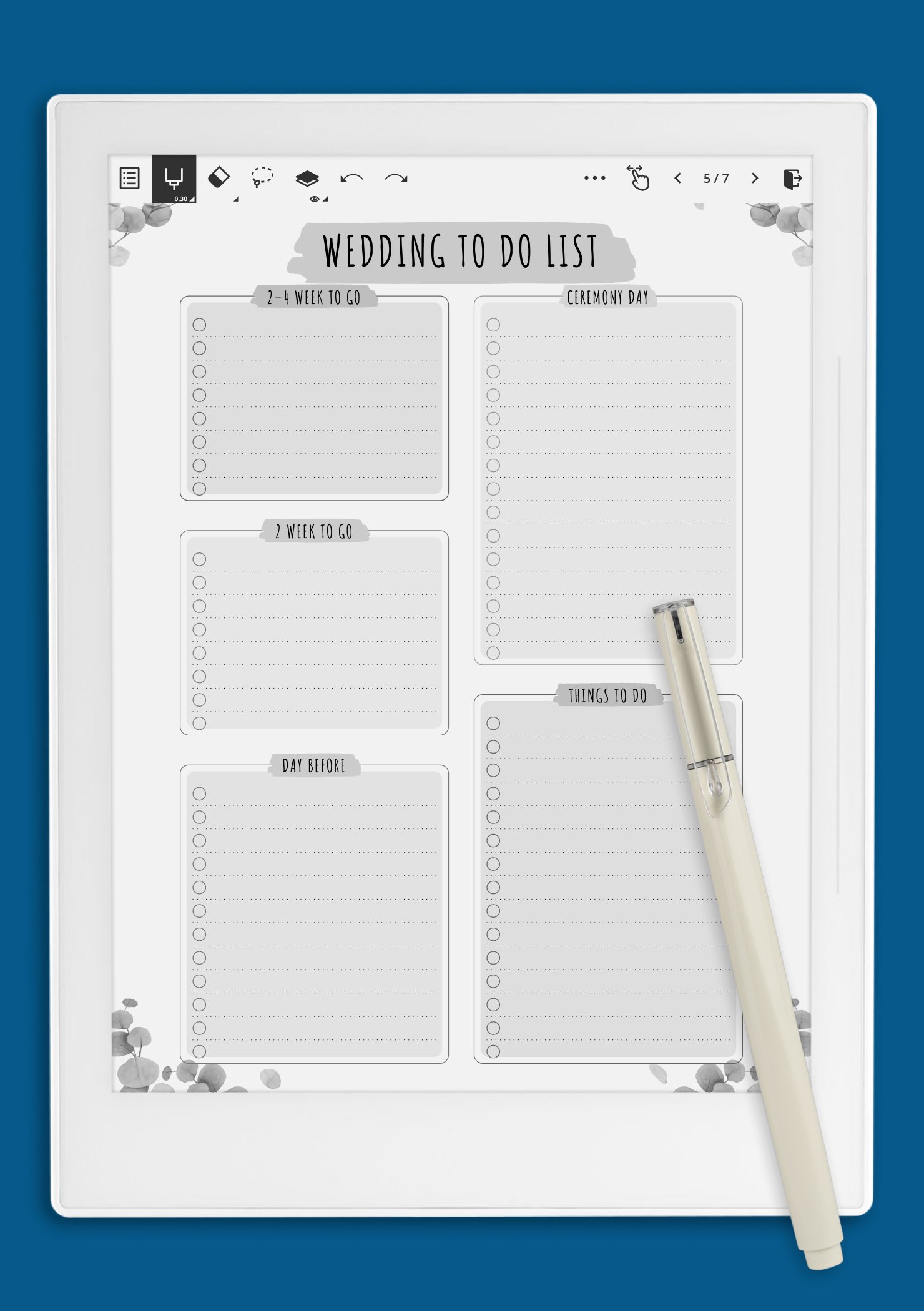Download Printable Wedding To Do List Template Floral PDF