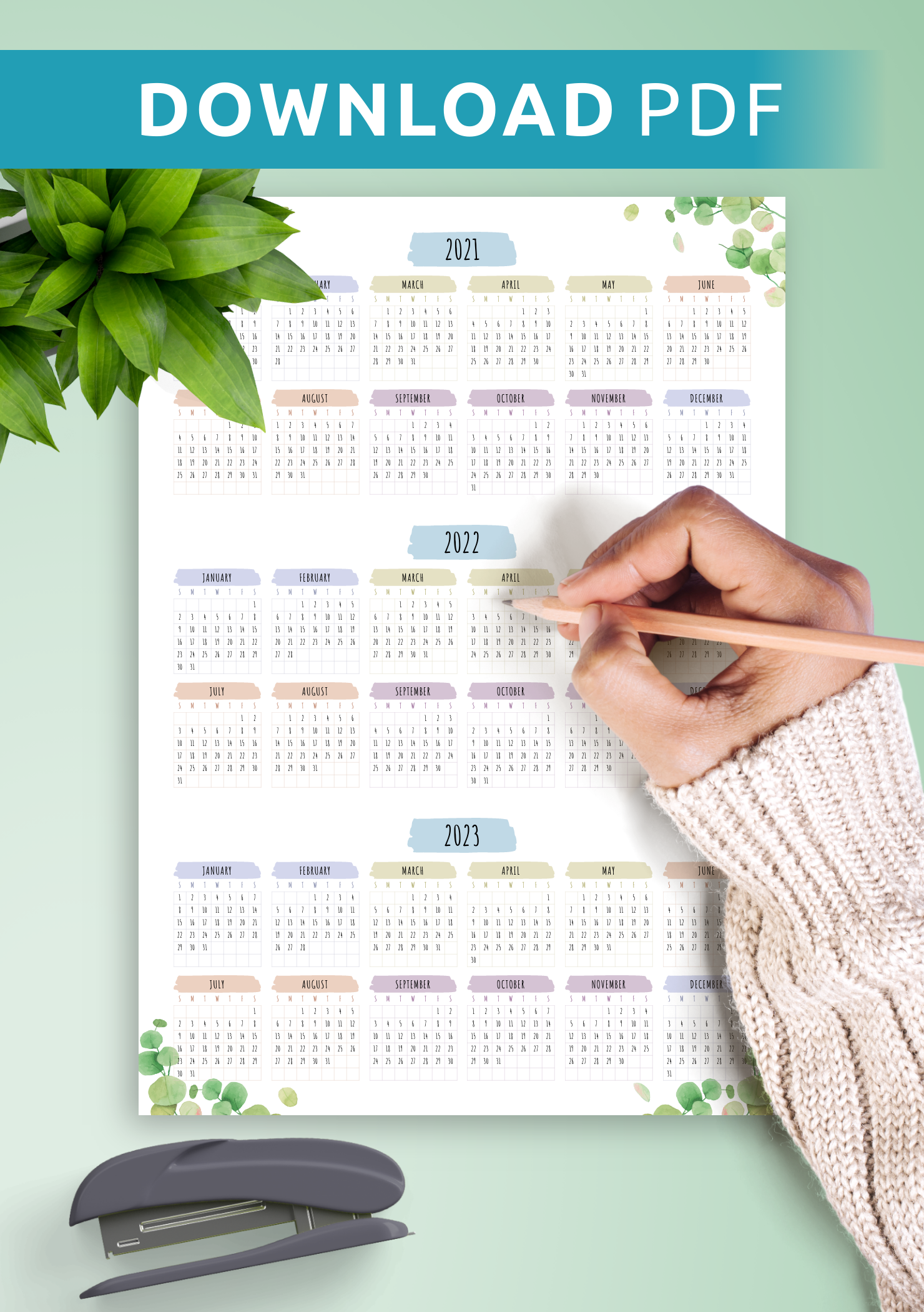 download-printable-3-year-calendar-template-floral-style-pdf