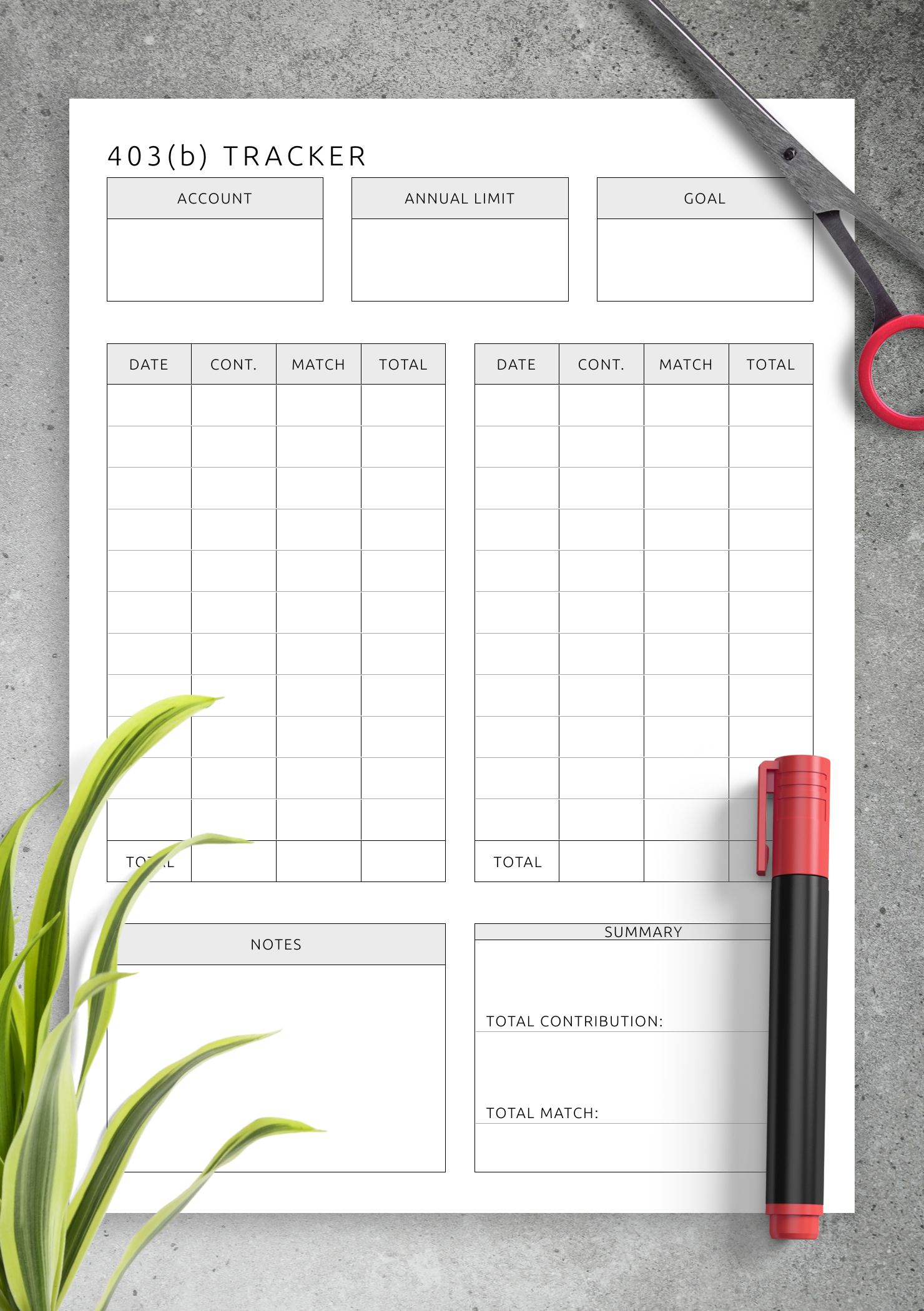 Download Printable 403 b Retirement Plan Template PDF