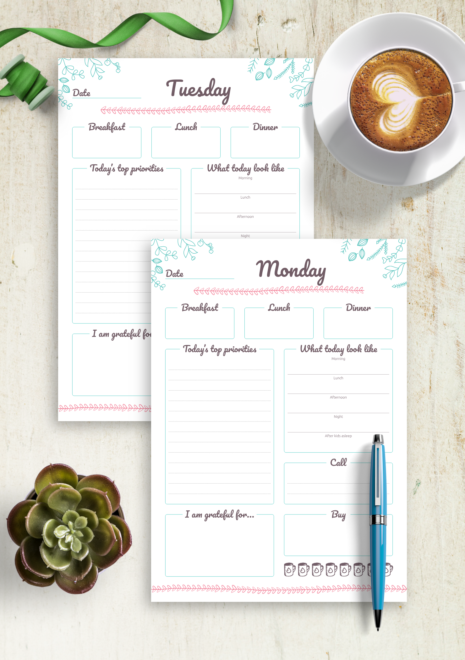 Download Printable 7 Days Weekly Planner PDF