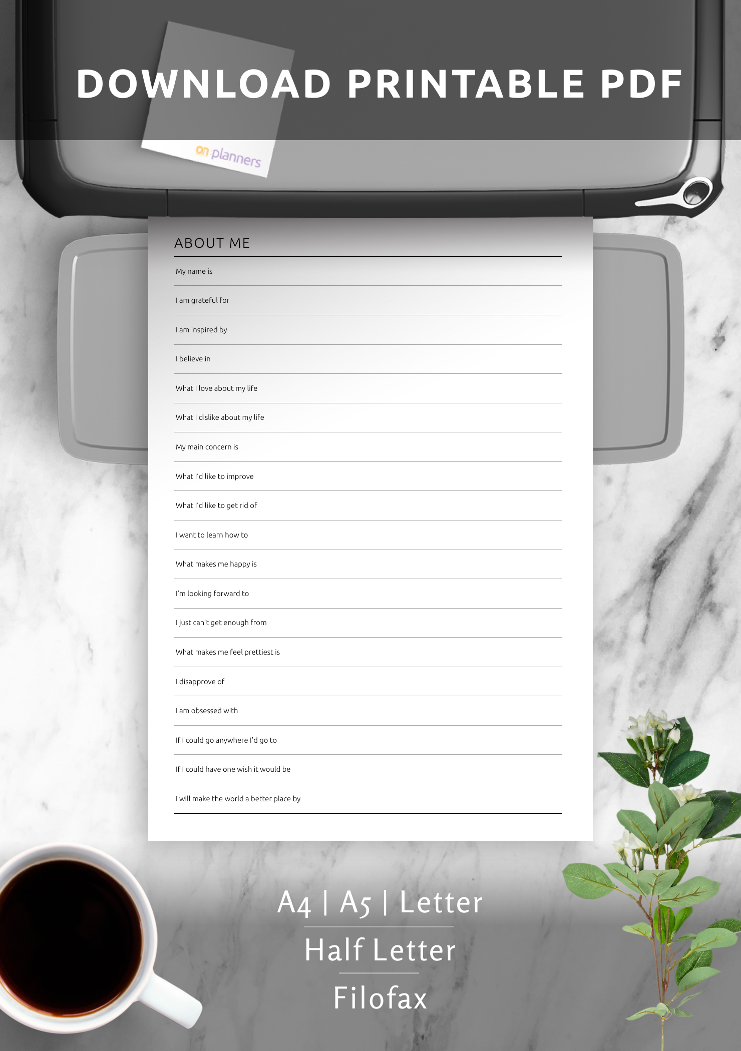 Download Printable About Me PDF