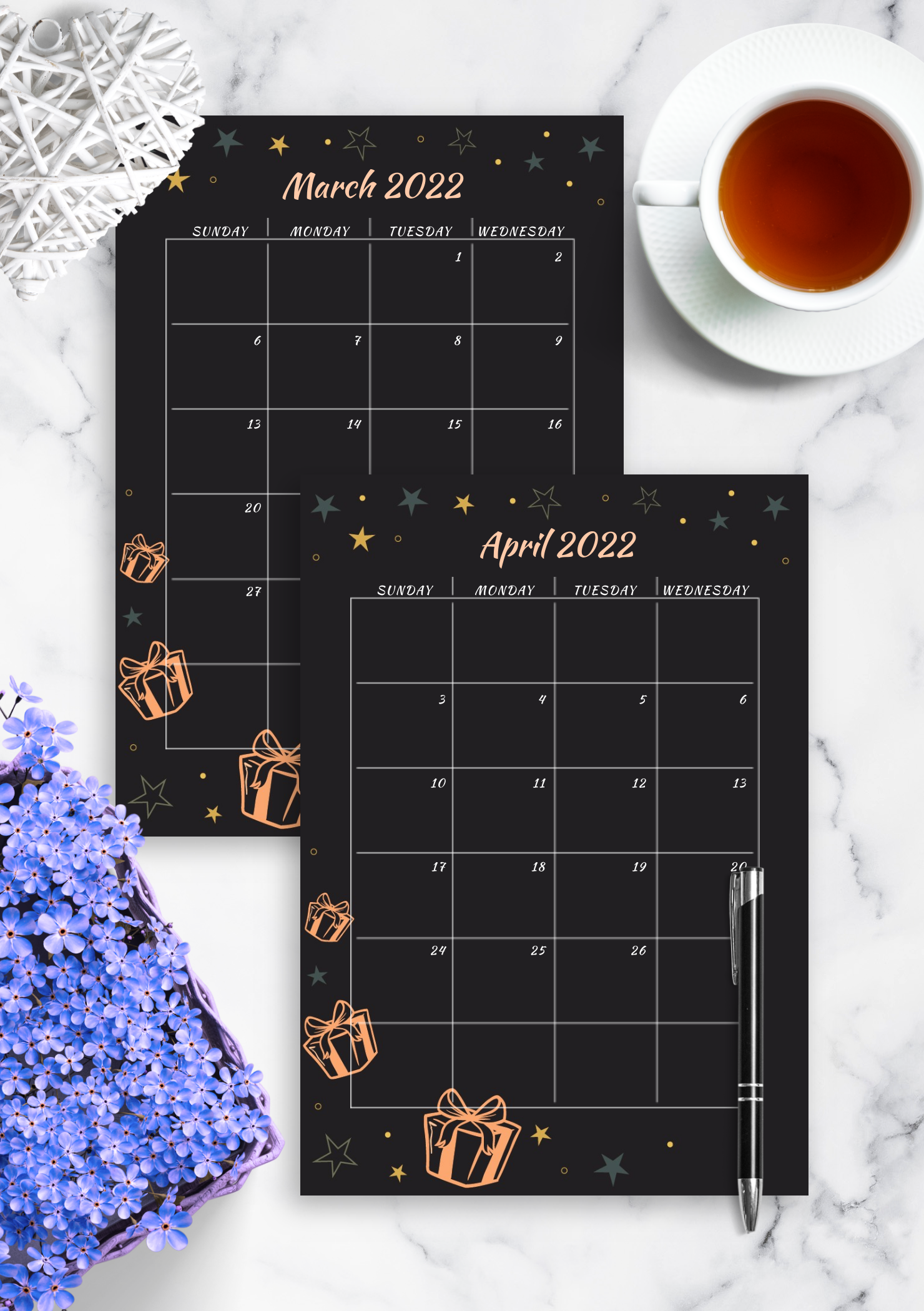 printable-calendar-2022-calendar-planner-insert-minimalist-calendar-download-printable-black