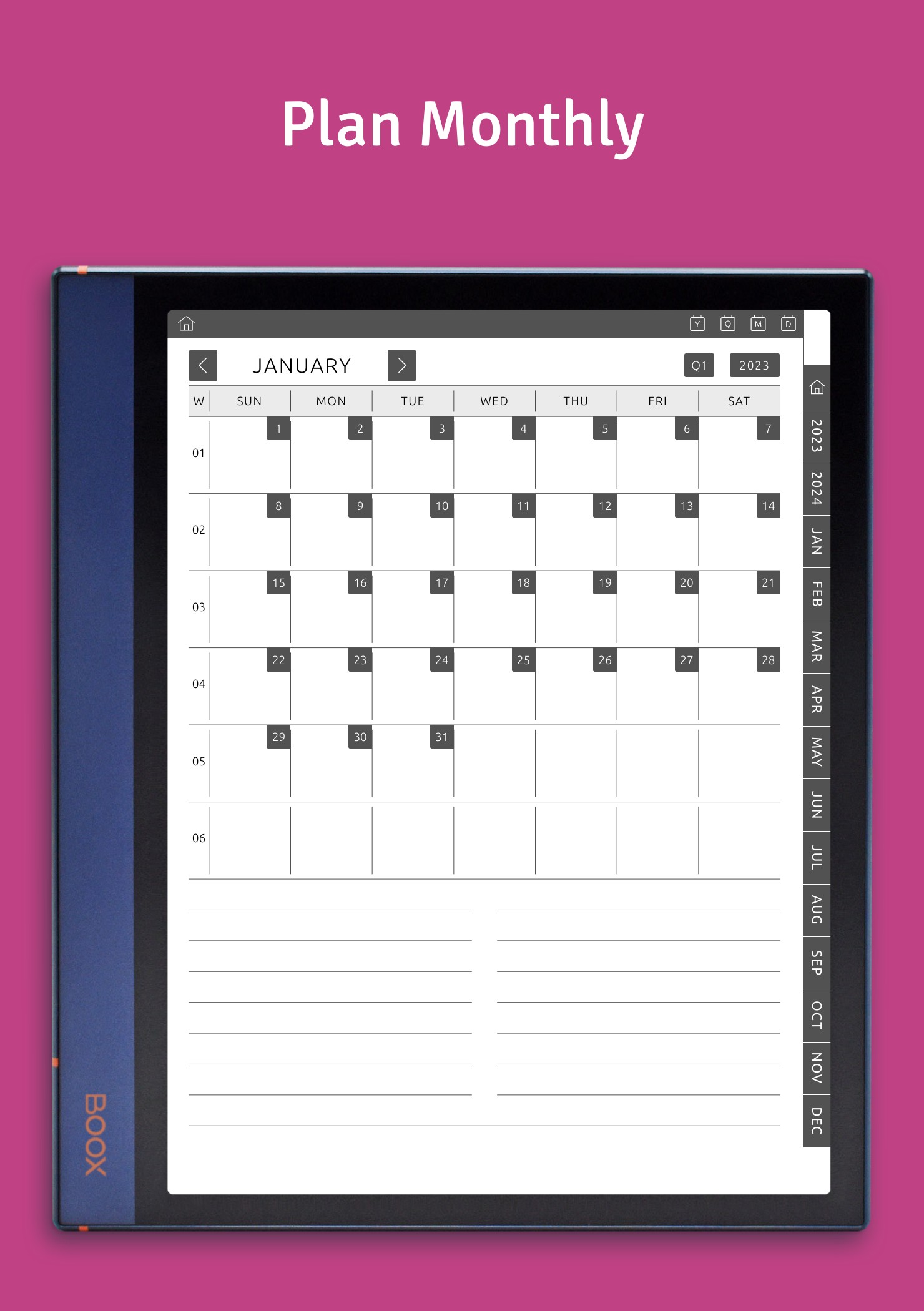 Boox Daily Productivity Planner