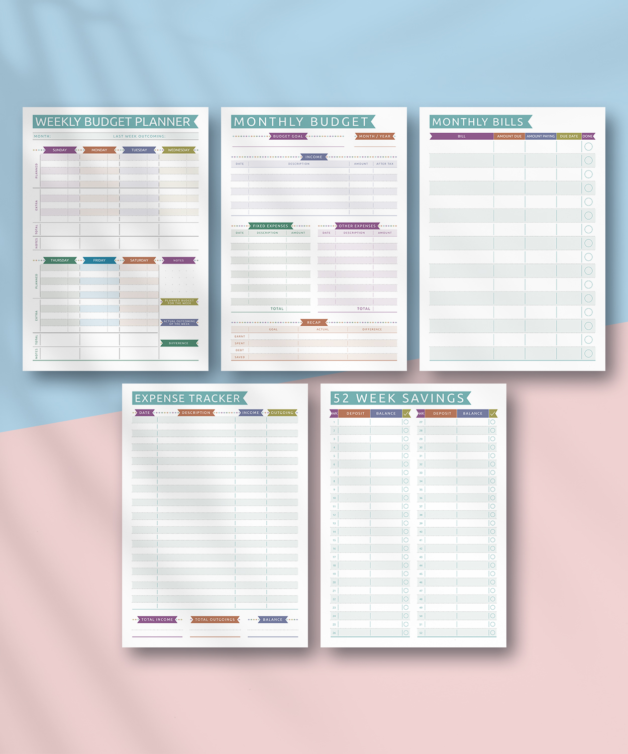 Download Printable Budget Planner - Casual Style PDF