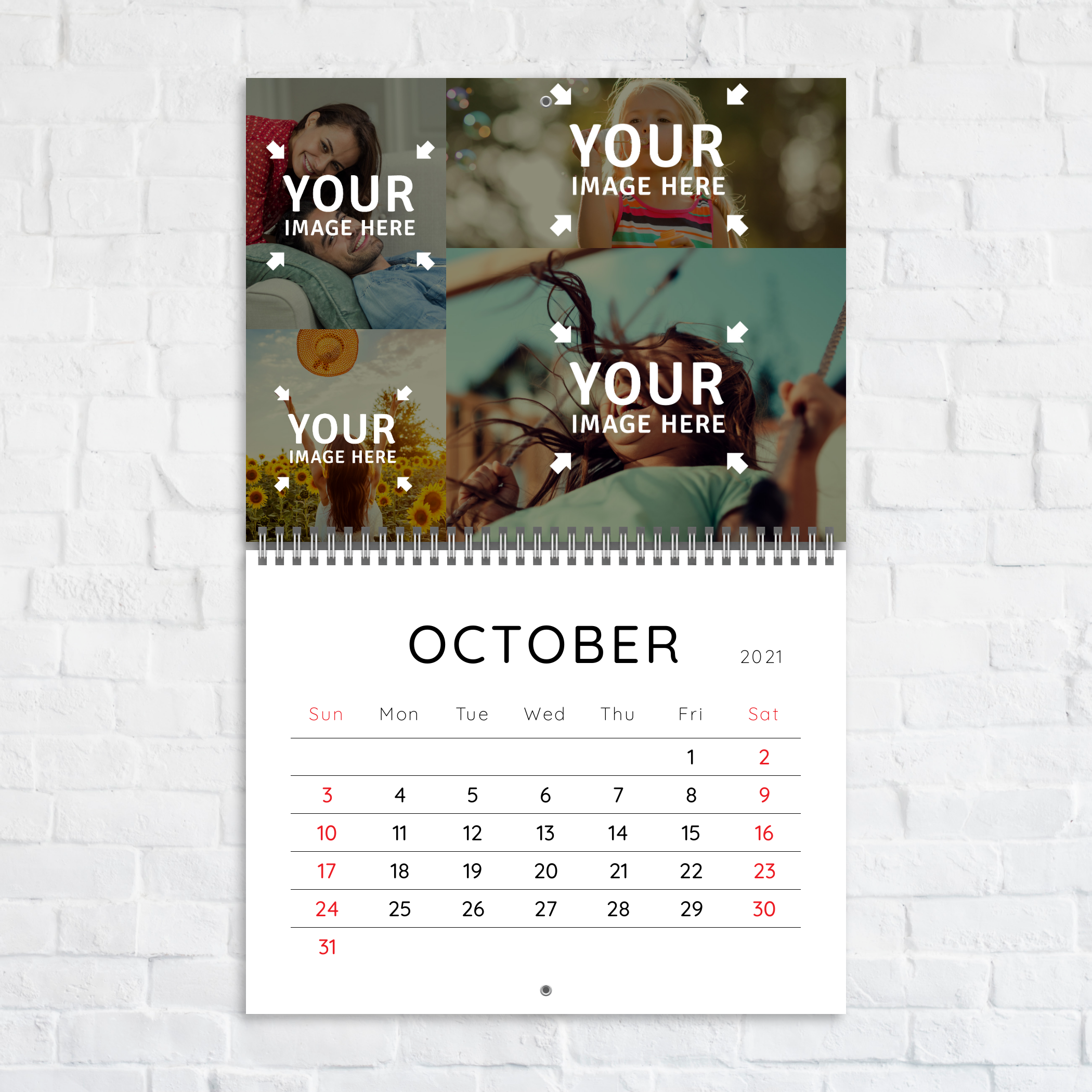 Custom Minimalist Photo Calendar - Add photos and customize online