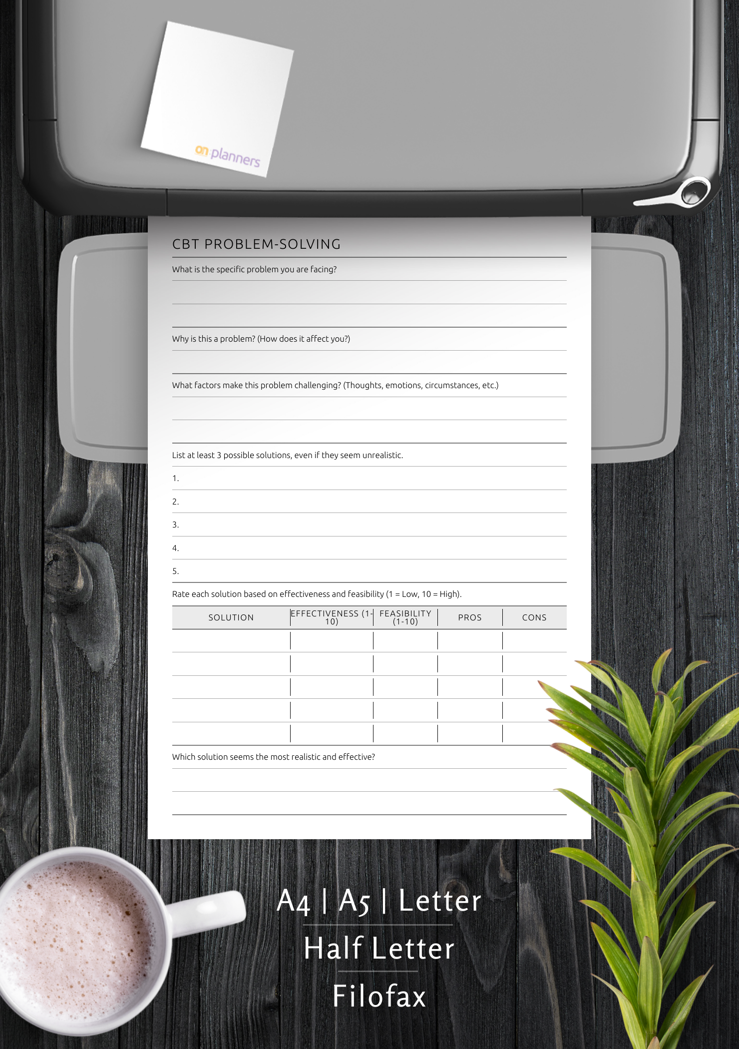 CBT Problem-Solving Worksheet – Tackle Challenges Clearly