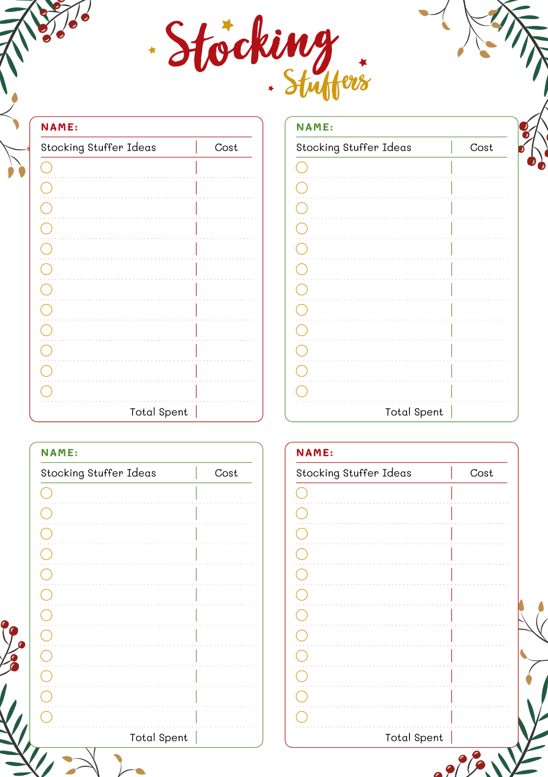 Download Printable Christmas Party Planner PDF