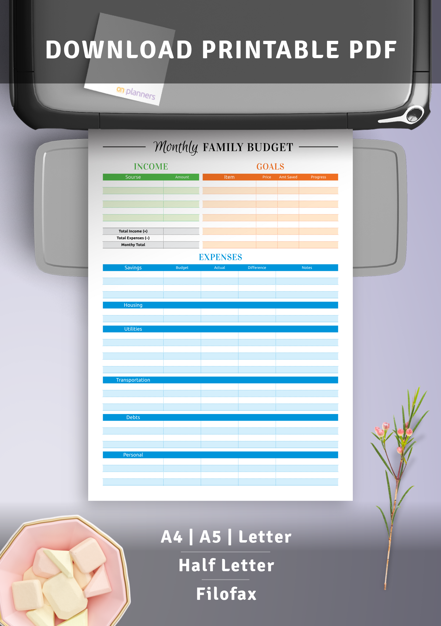 Family Budget Template PDF – Manage Household Finances Easily