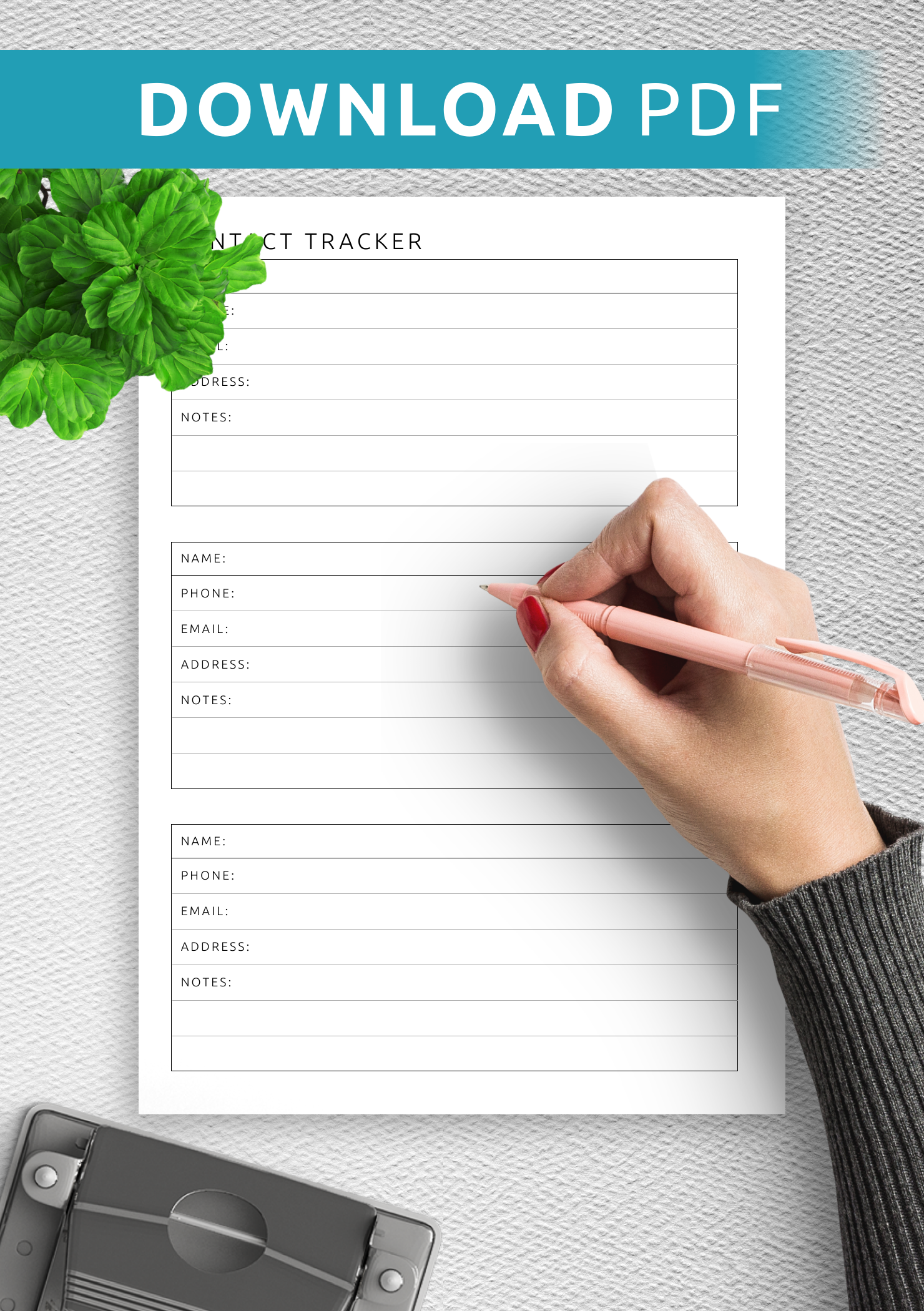 Download Printable Contact Tracker Template PDF