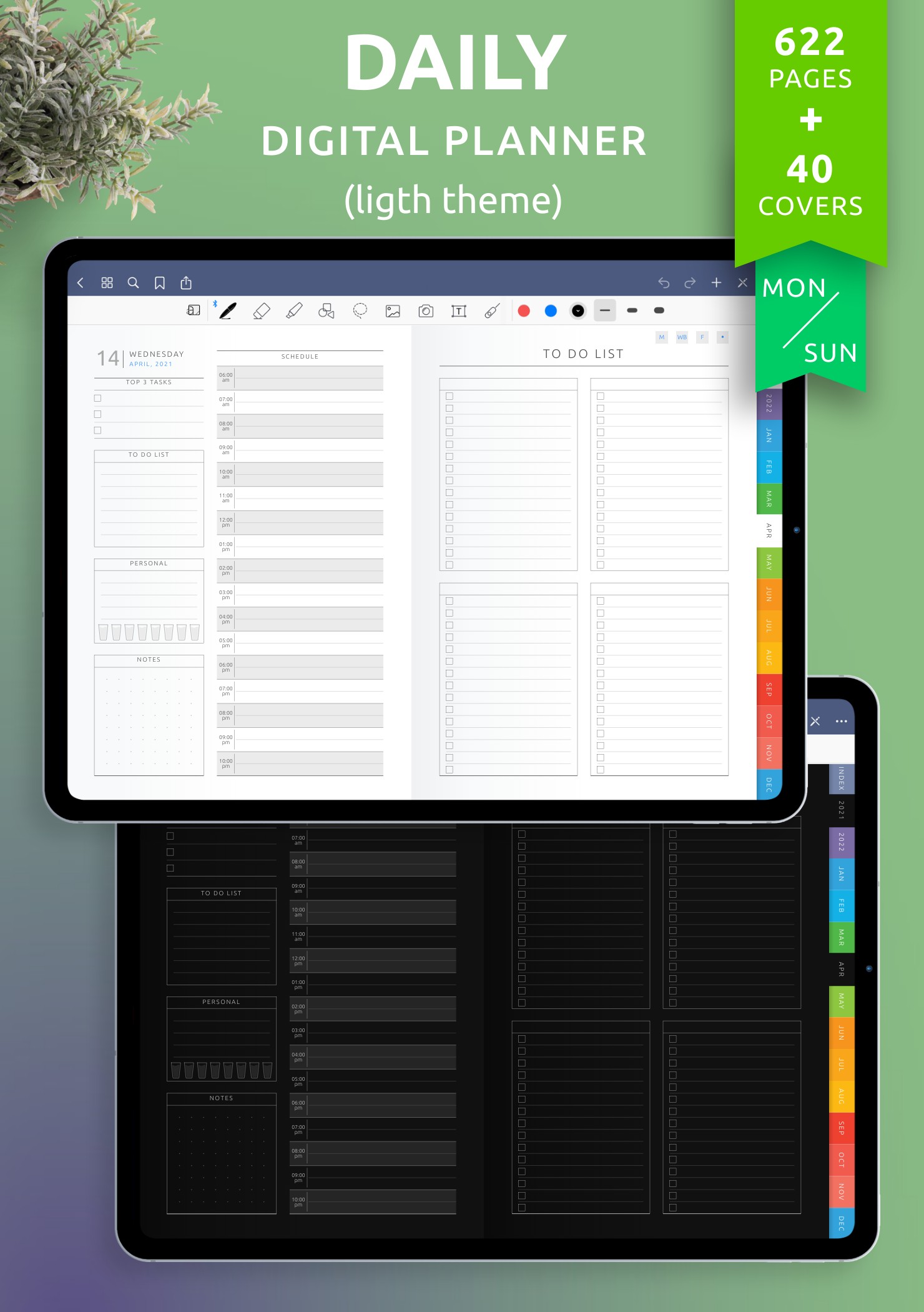 what size should a digital planner be