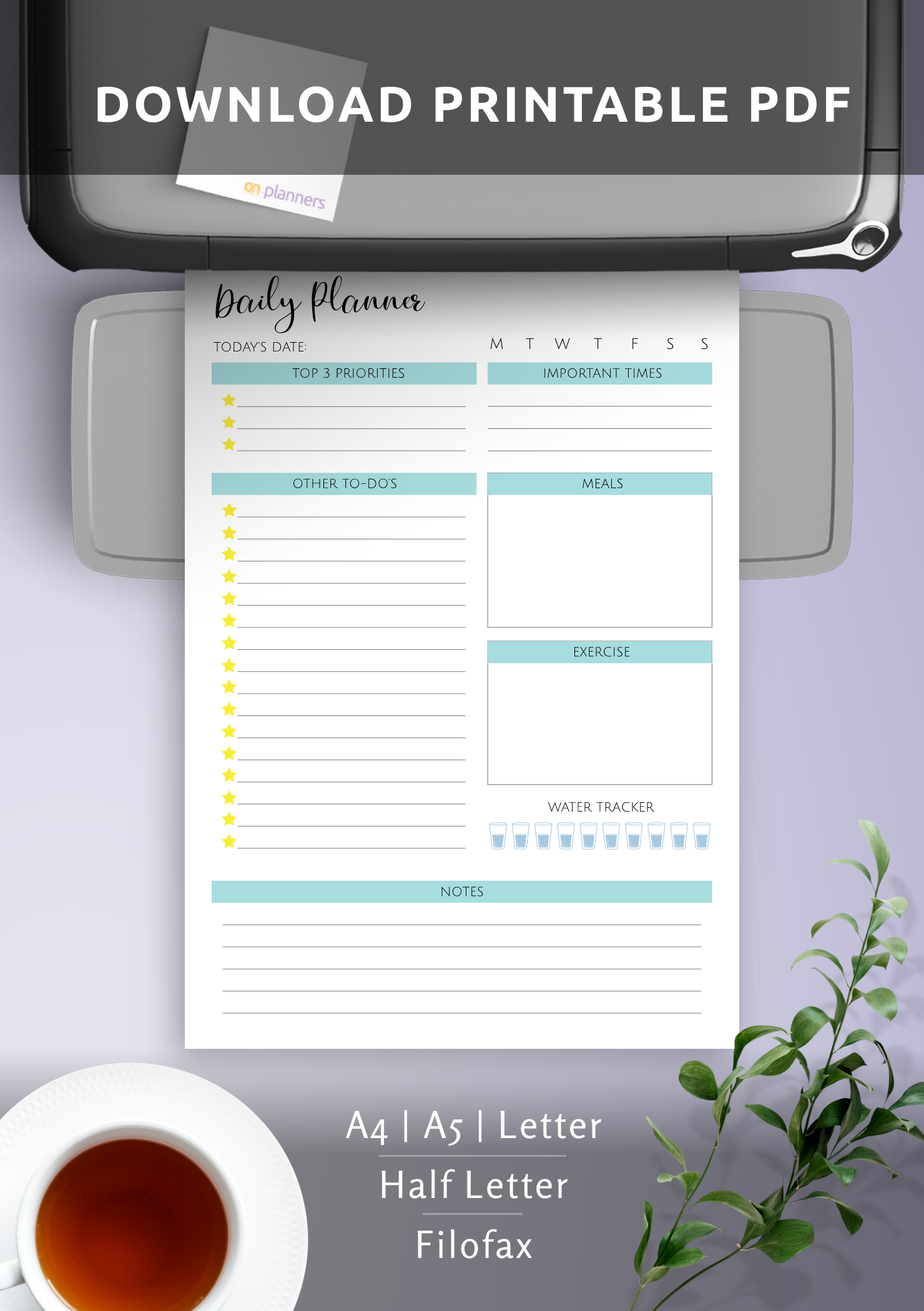 Download Printable Daily Plan Template PDF