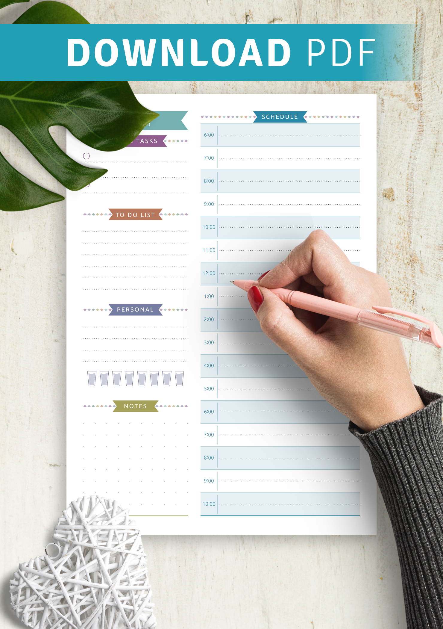 Download Printable Dated Daily Planner - Casual Style PDF