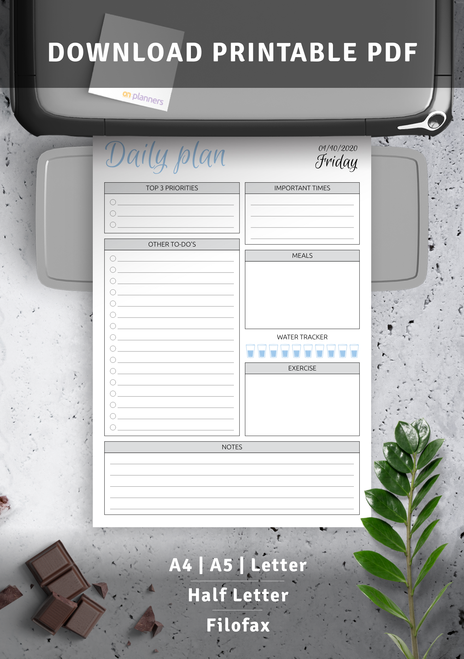 Download Printable Dated Daily Planner with To Do List PDF