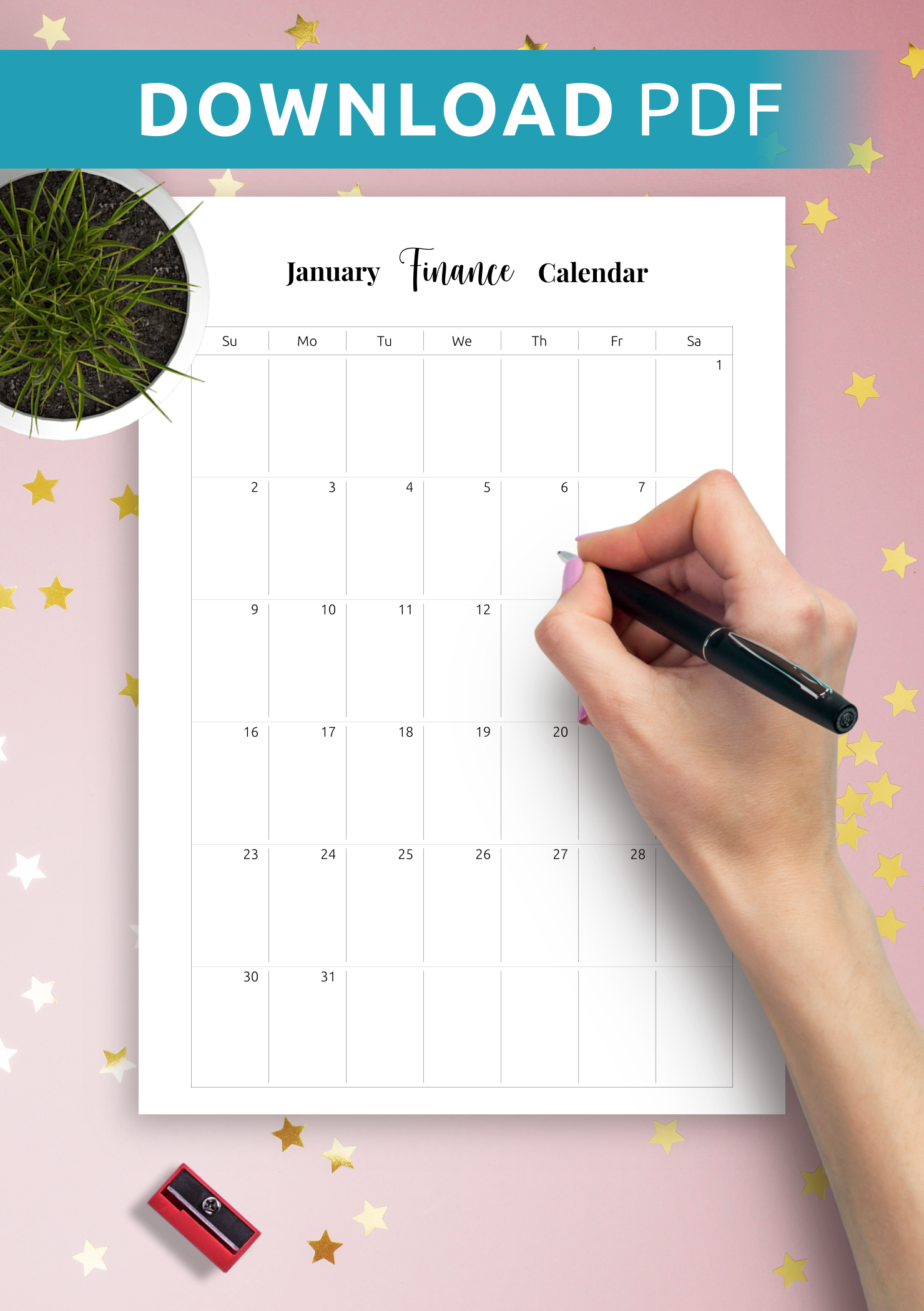 Download Printable Finance Calendar Template PDF