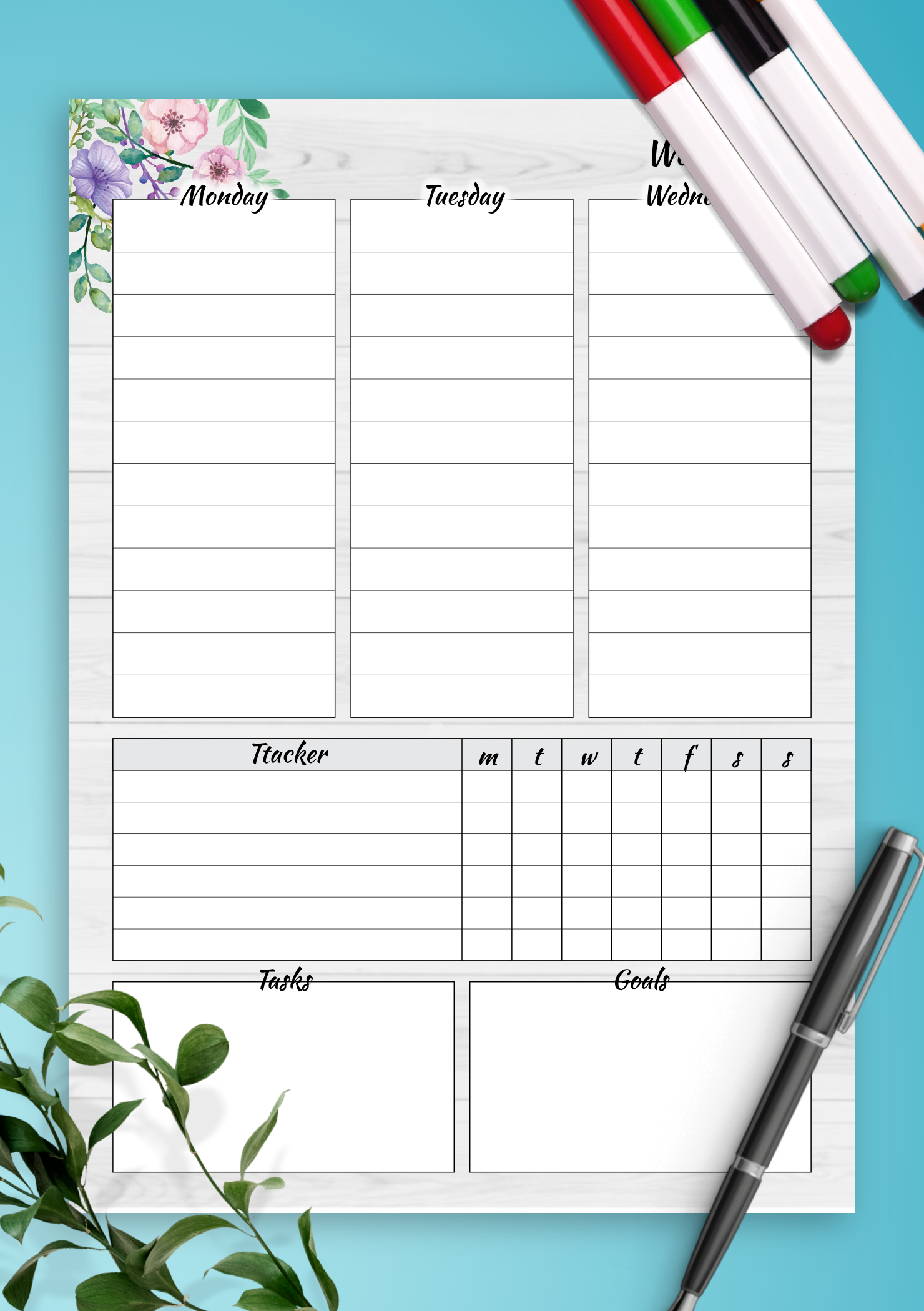 Weekly Planner Printable PDF Sheets