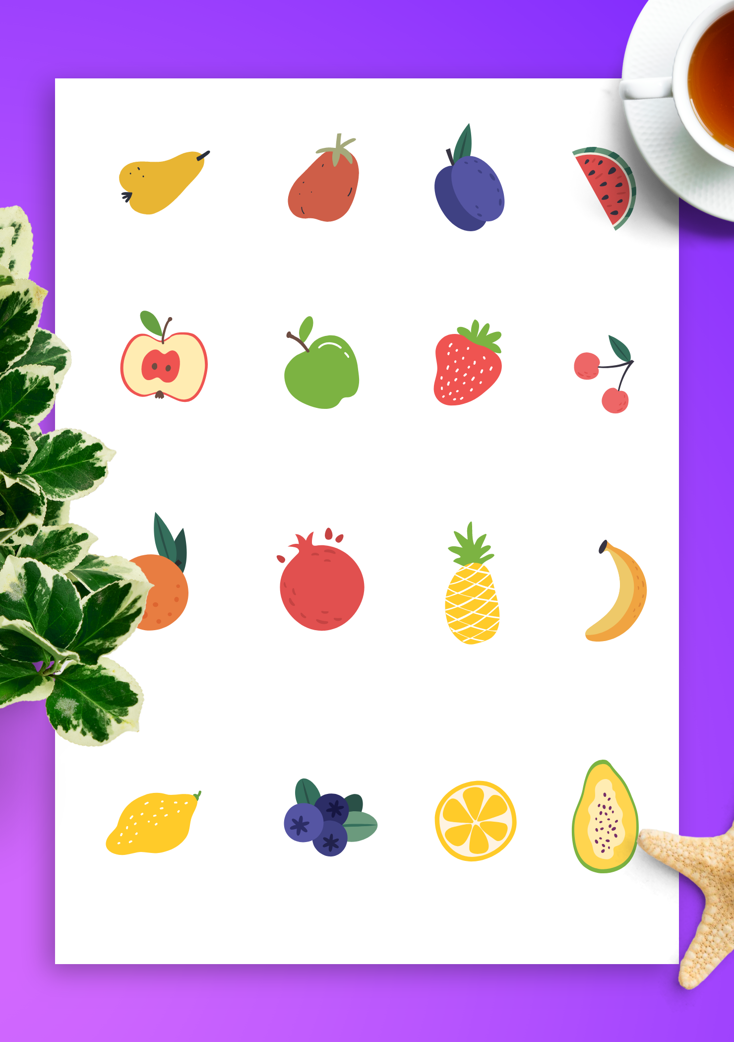 Download Lovely Fruits Sticker Pack PNG