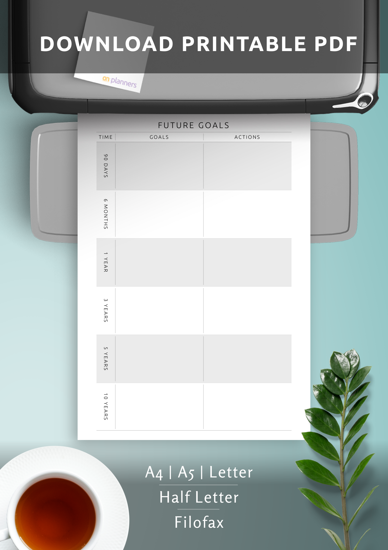 Download Printable Future Financial Goals Template PDF