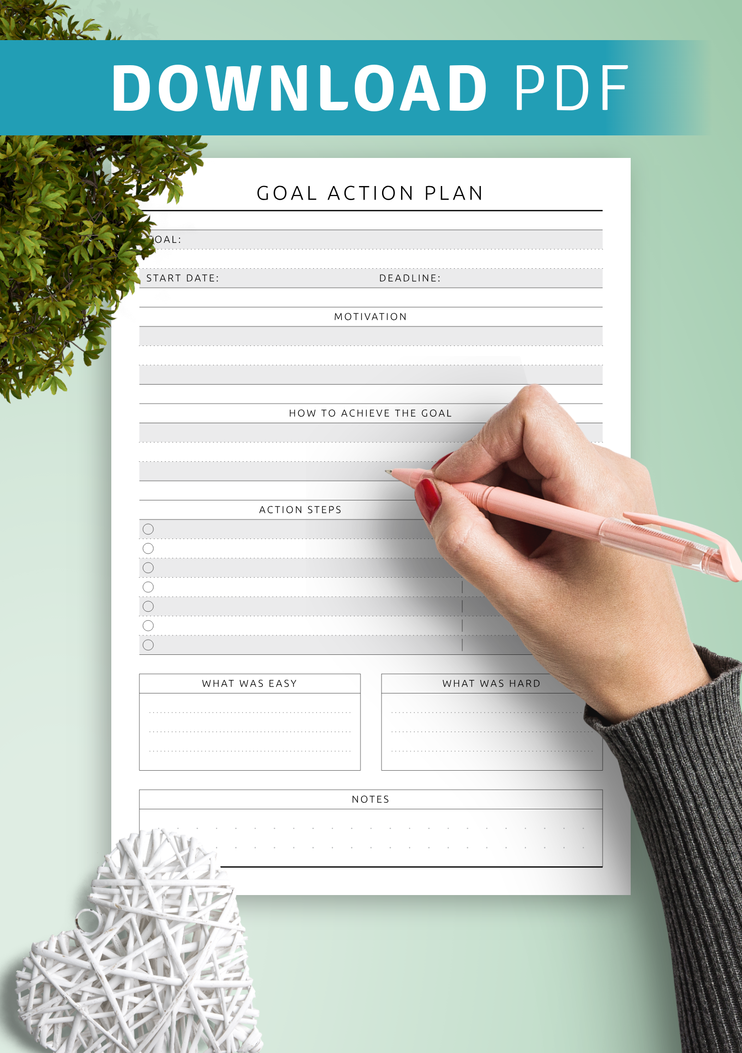 Download Printable Goal Action Plan Original Style PDF