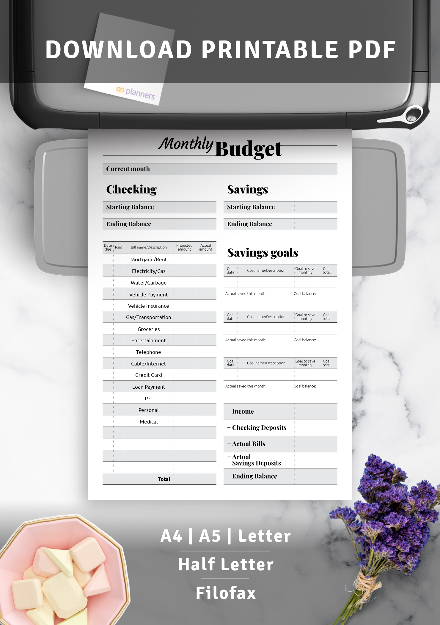 Download Printable Goaloriented budget template PDF