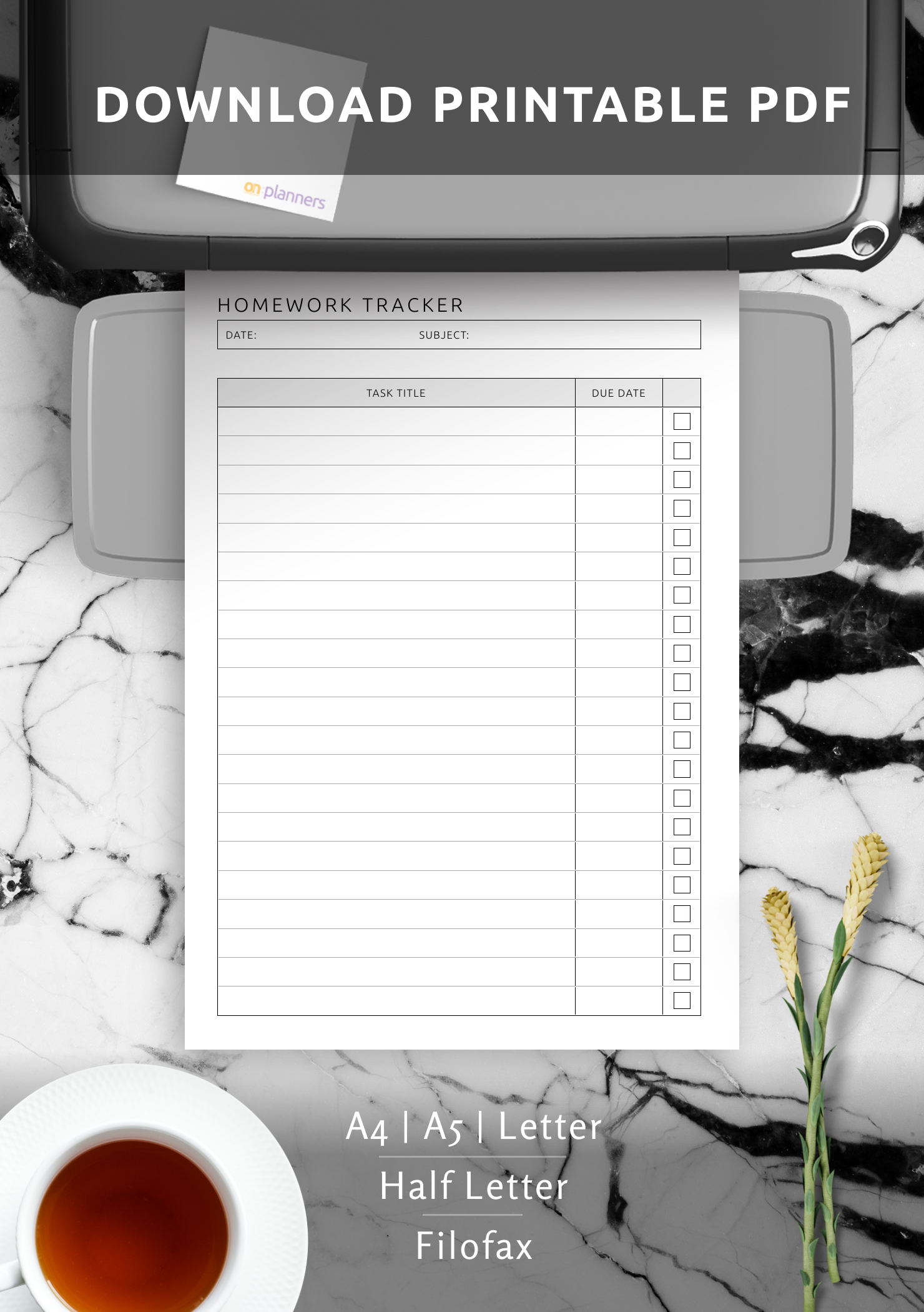 Homework Tracker with Checklist Template – Stay on Top of Tasks