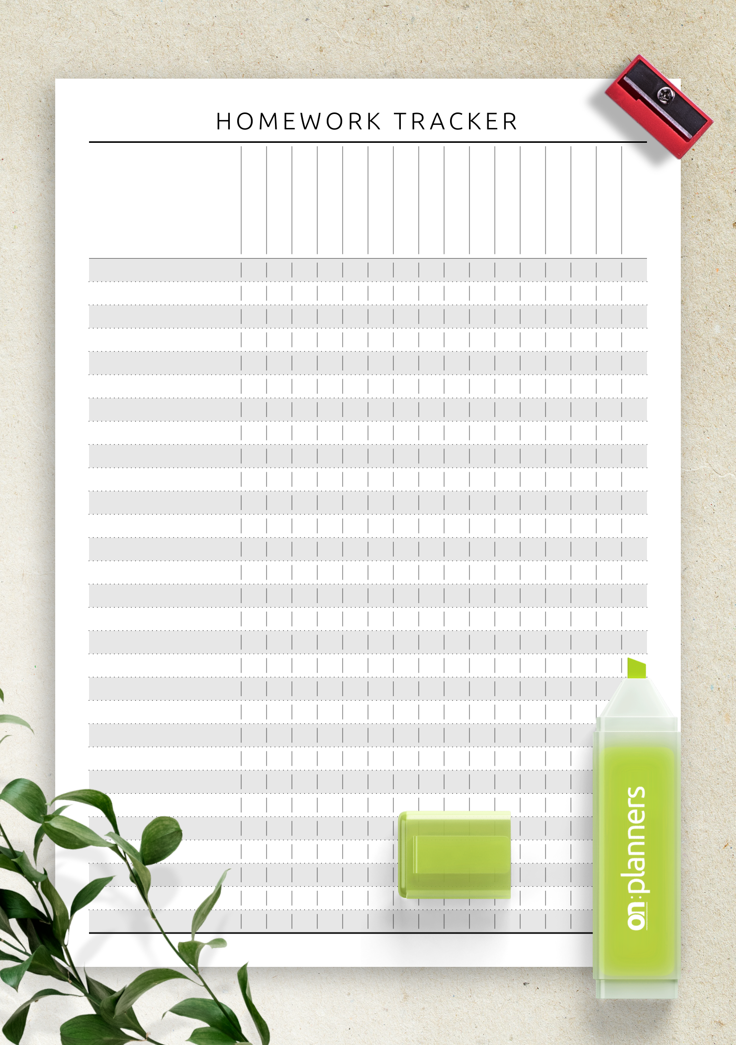 Homework Tracker Template – Keep Tasks Clear and Organized