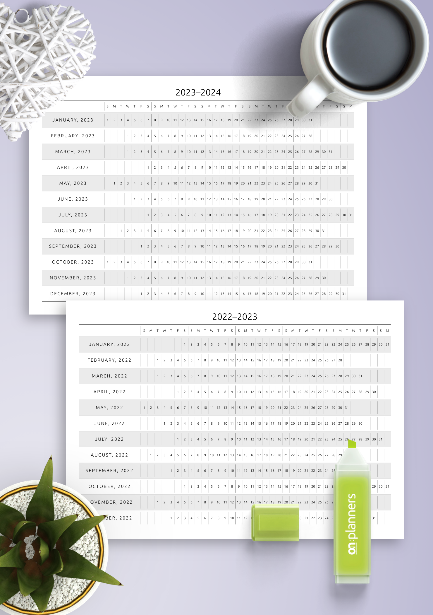 Horizontal Yearly Calendar Template – Plan the Whole Year Easily