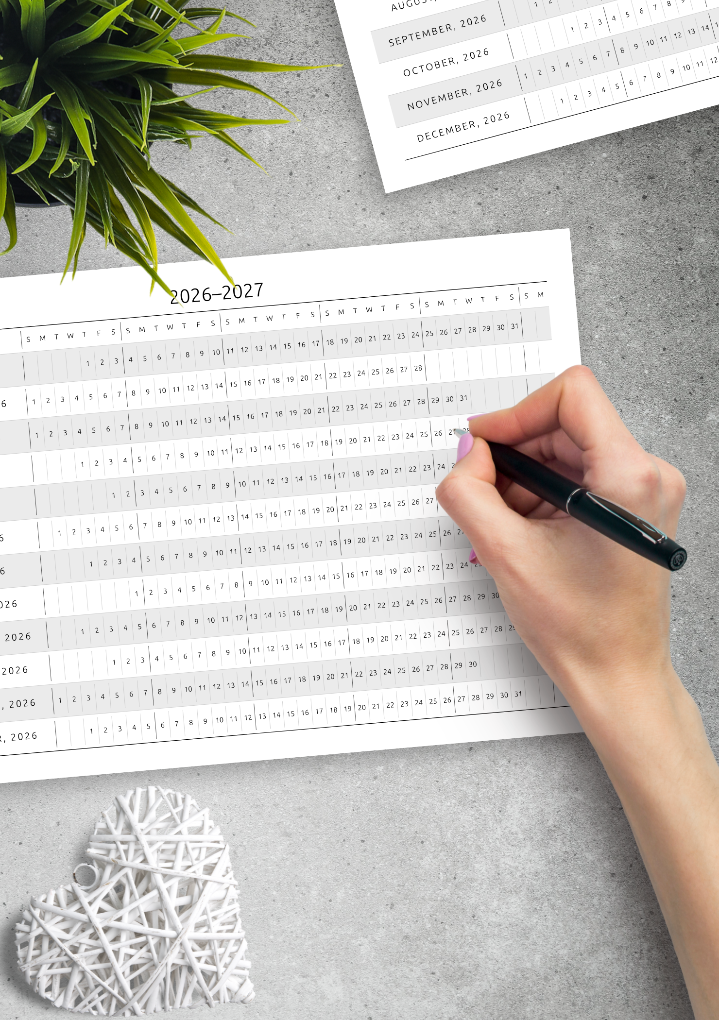 Horizontal Yearly Calendar Template – Plan the Whole Year Easily
