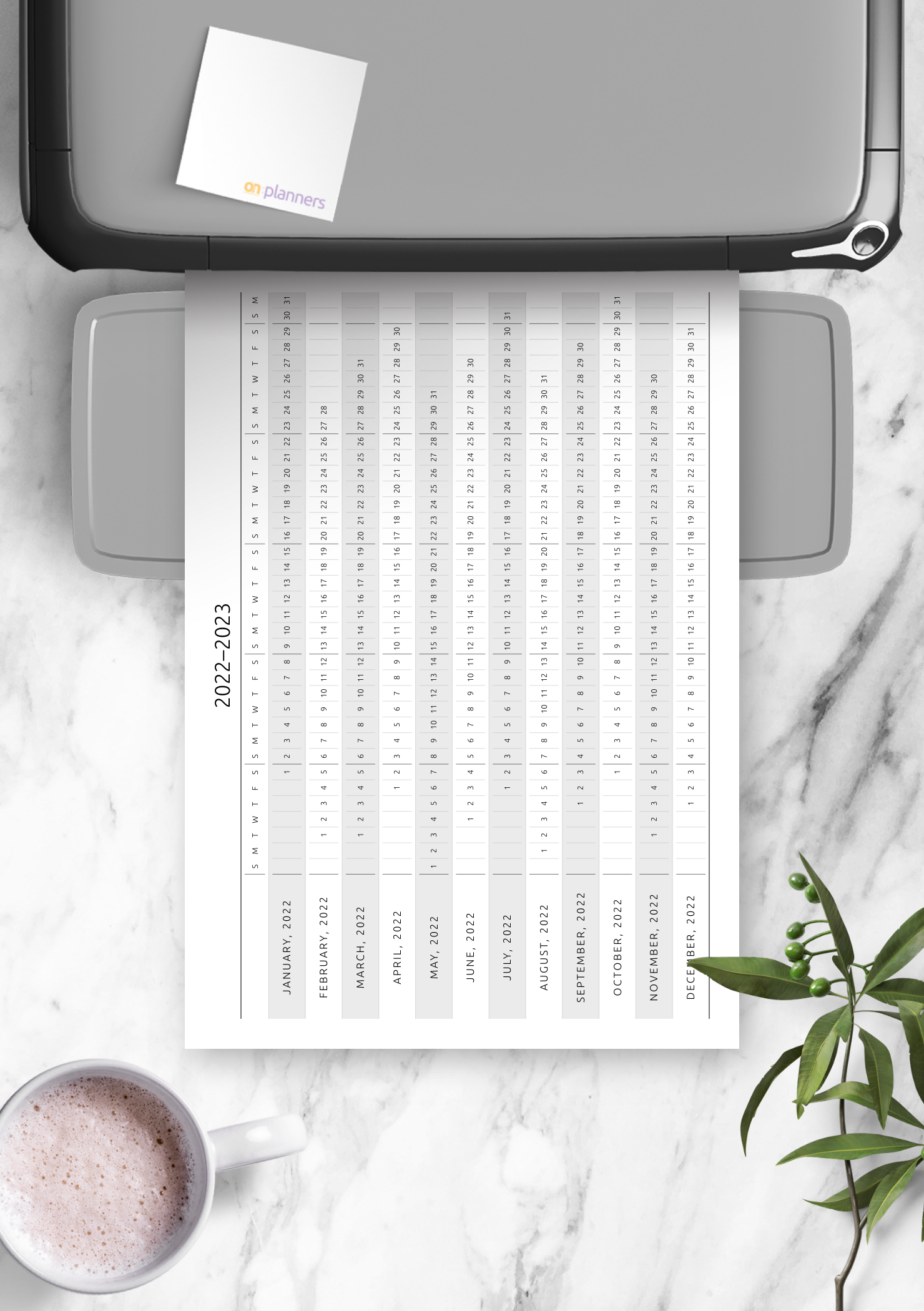 Horizontal Yearly Calendar Template – Plan the Whole Year Easily