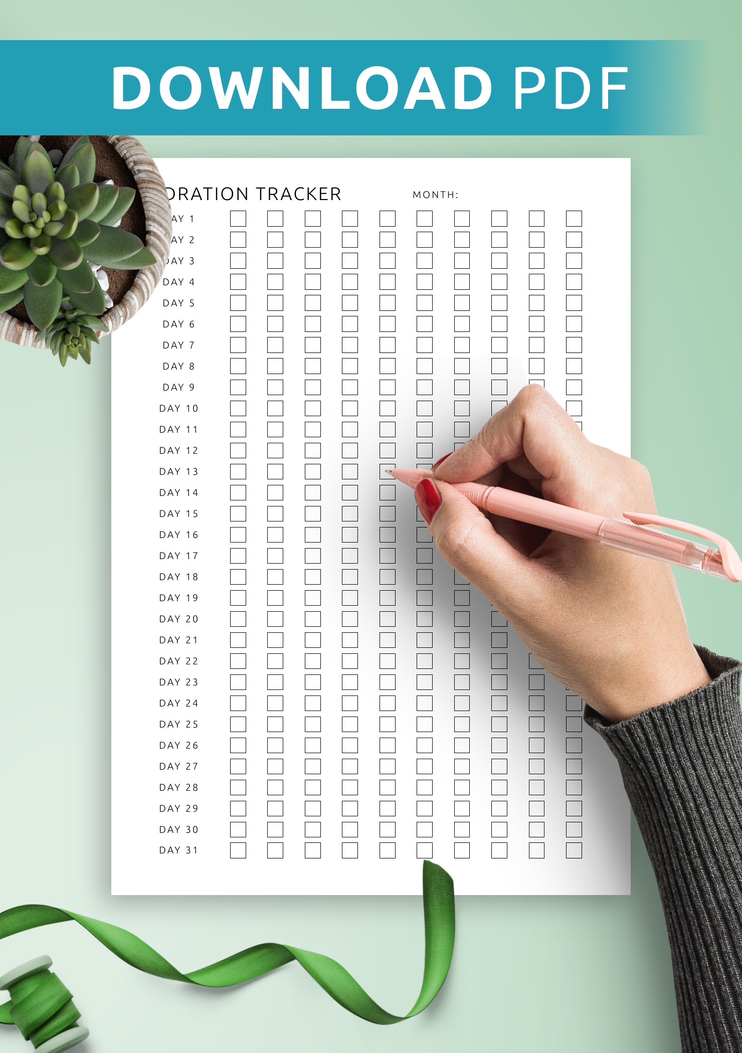 Download Printable Hydration Tracker Template PDF