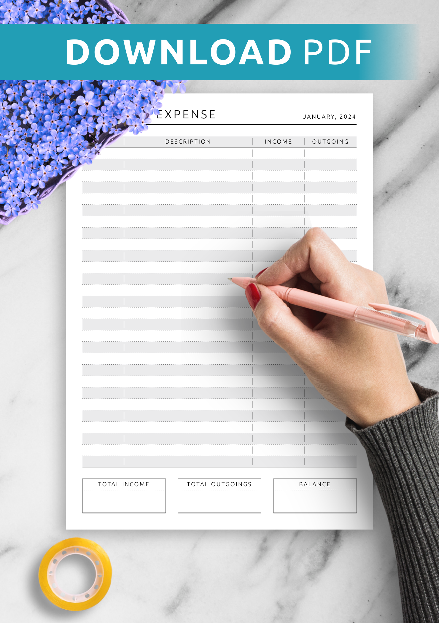 Download Printable Income & Expense Tracker - Original Style PDF