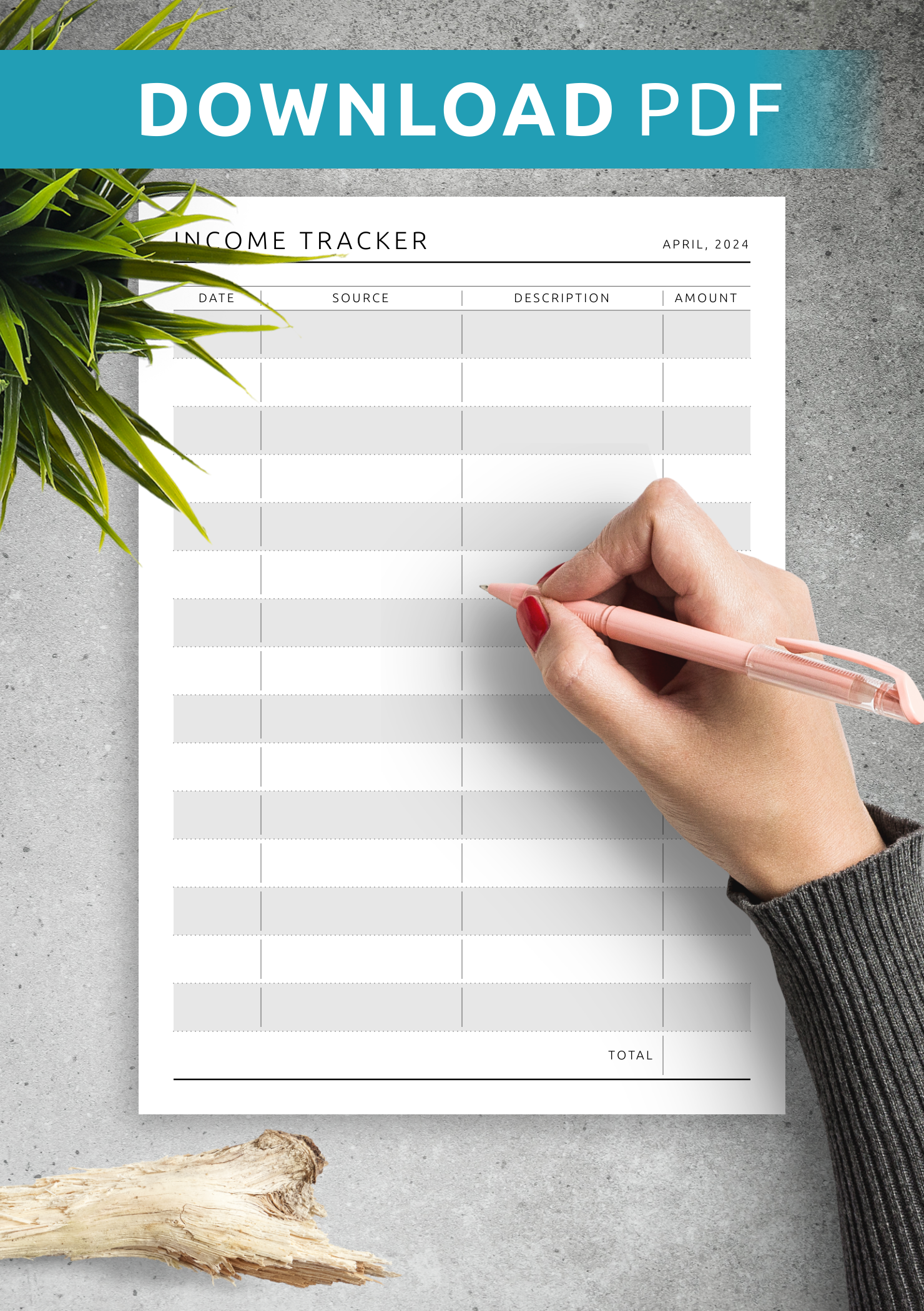 Download Printable Income Tracker Template PDF