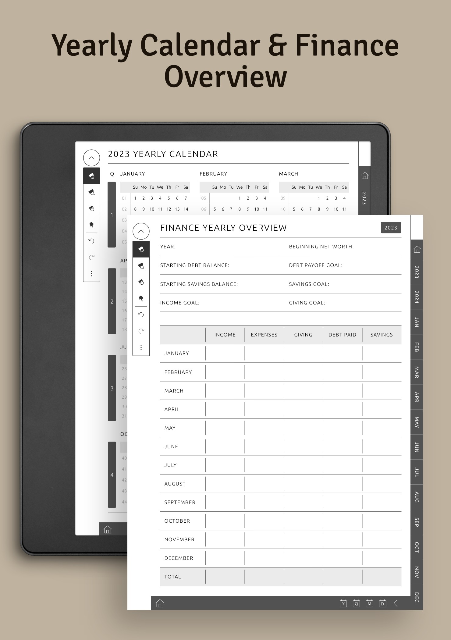 Download Kindle Scribe Budget Planner Hyperlinked PDF